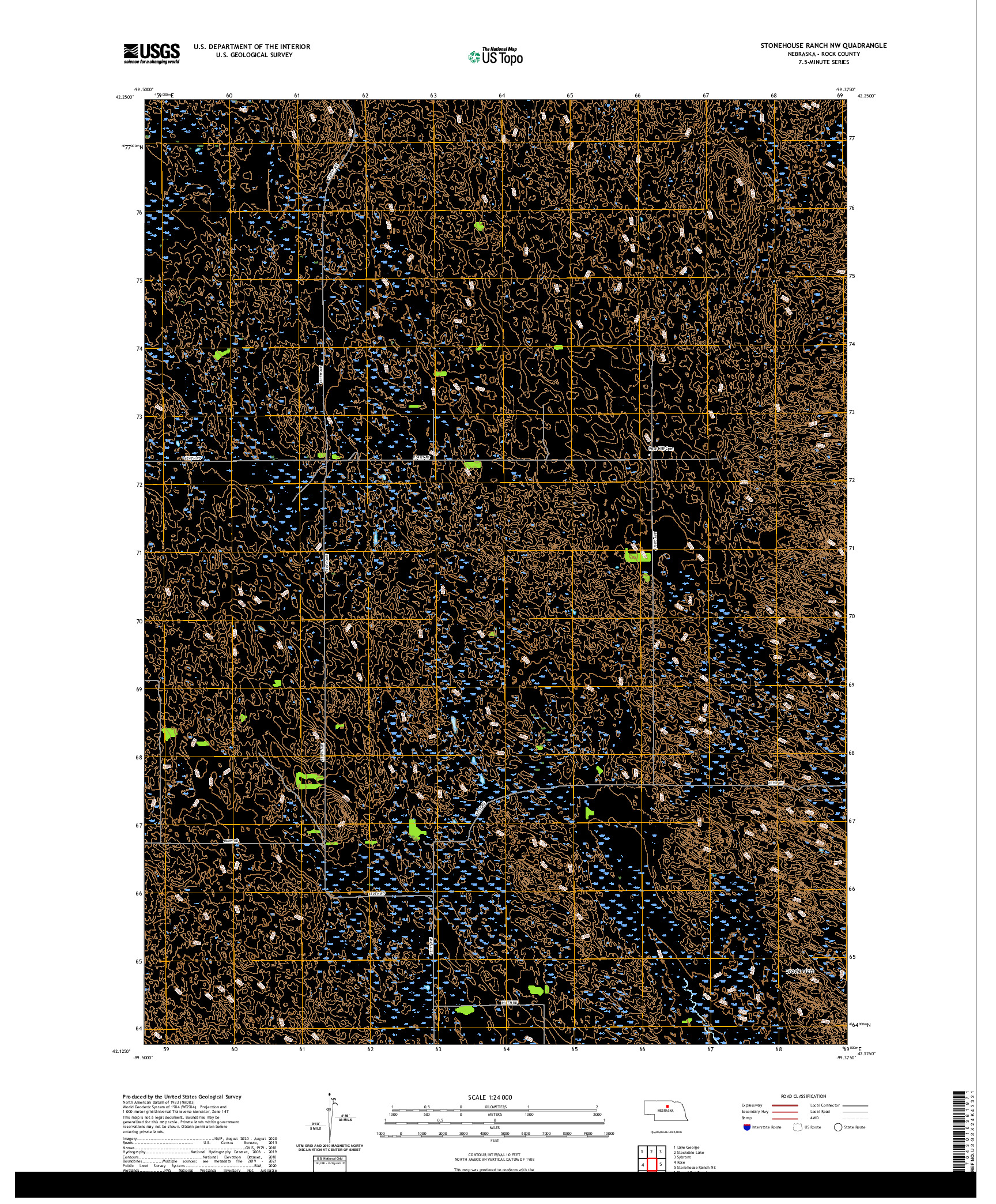 USGS US TOPO 7.5-MINUTE MAP FOR STONEHOUSE RANCH NW, NE 2021