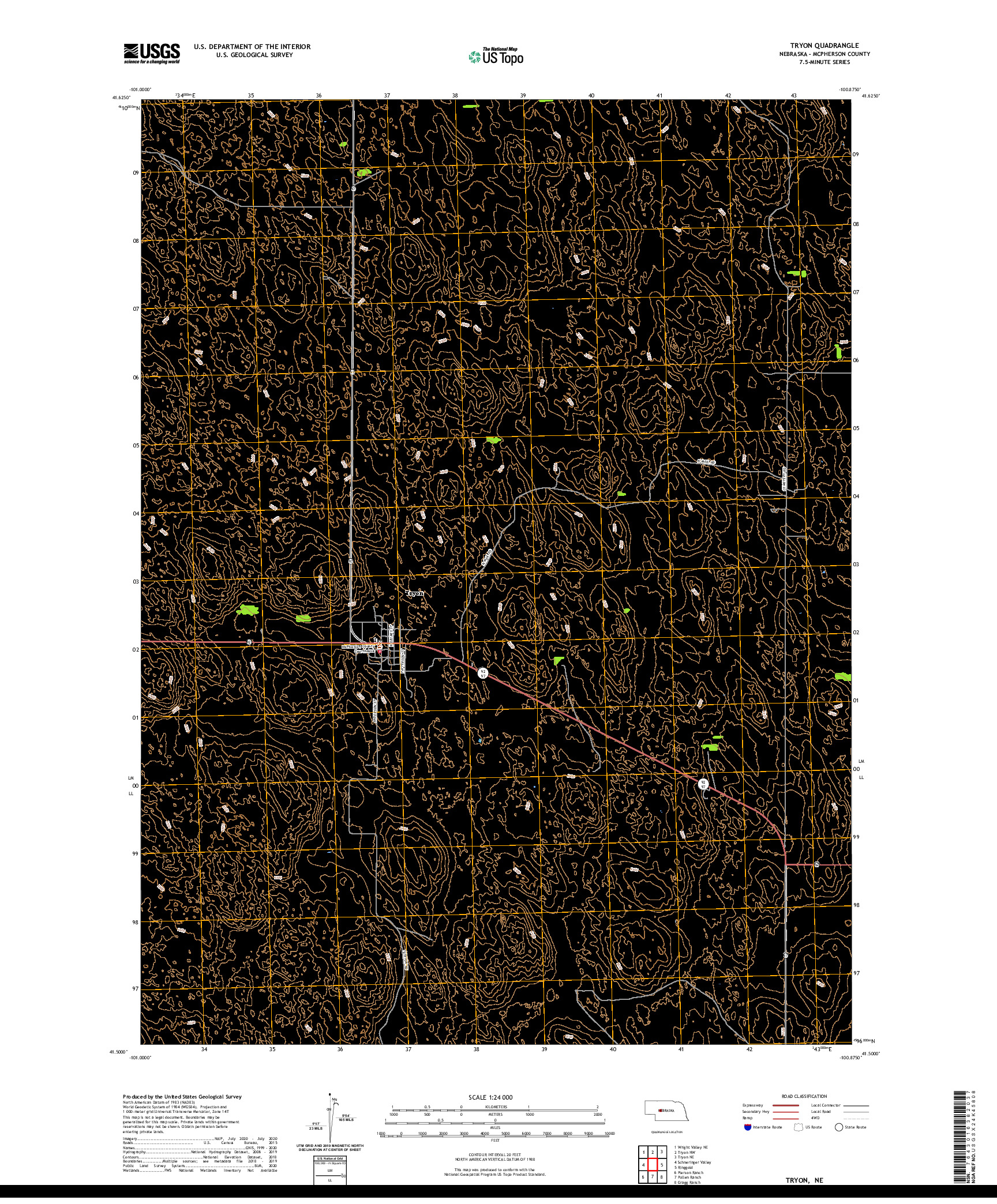 USGS US TOPO 7.5-MINUTE MAP FOR TRYON, NE 2021