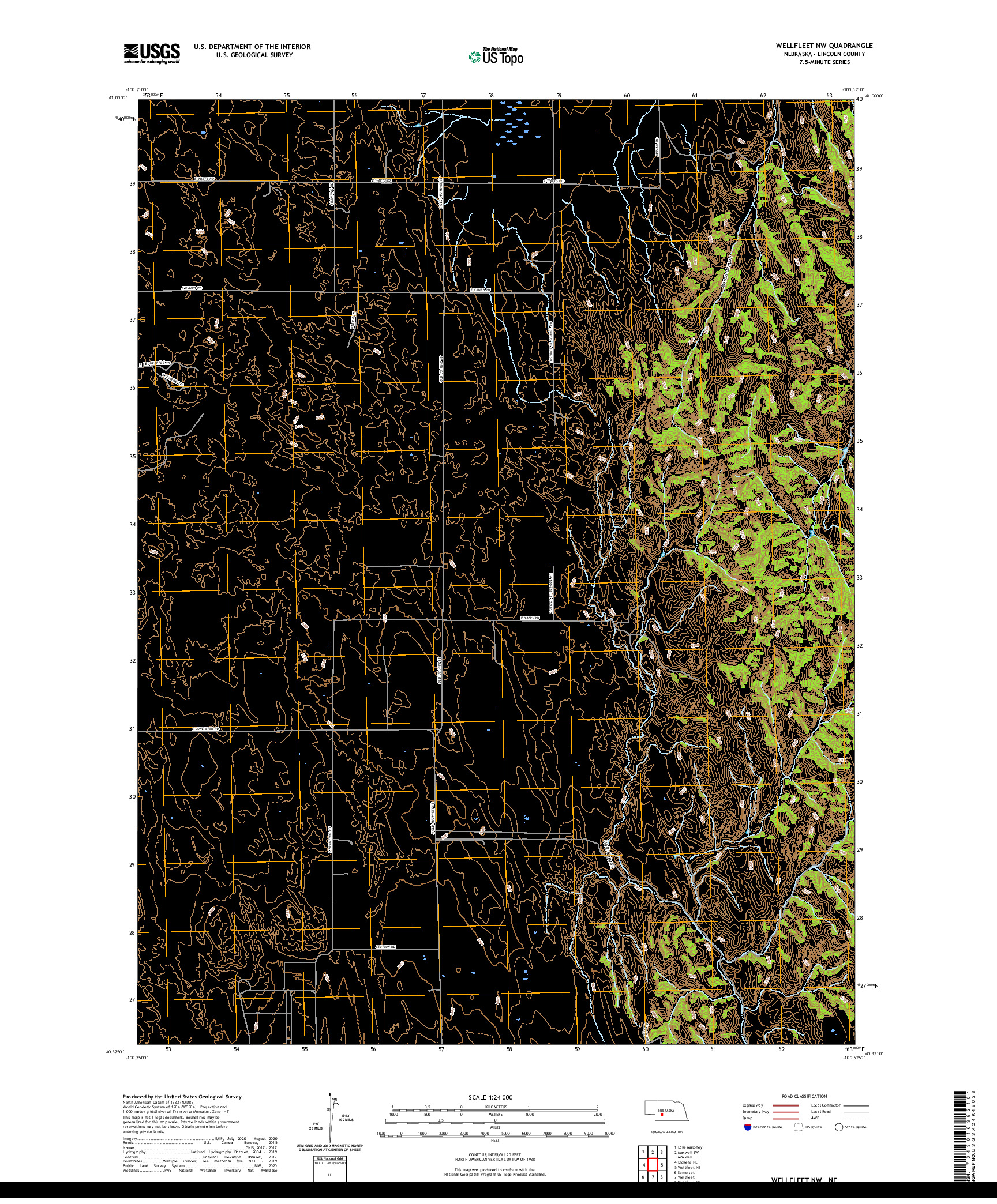 USGS US TOPO 7.5-MINUTE MAP FOR WELLFLEET NW, NE 2021