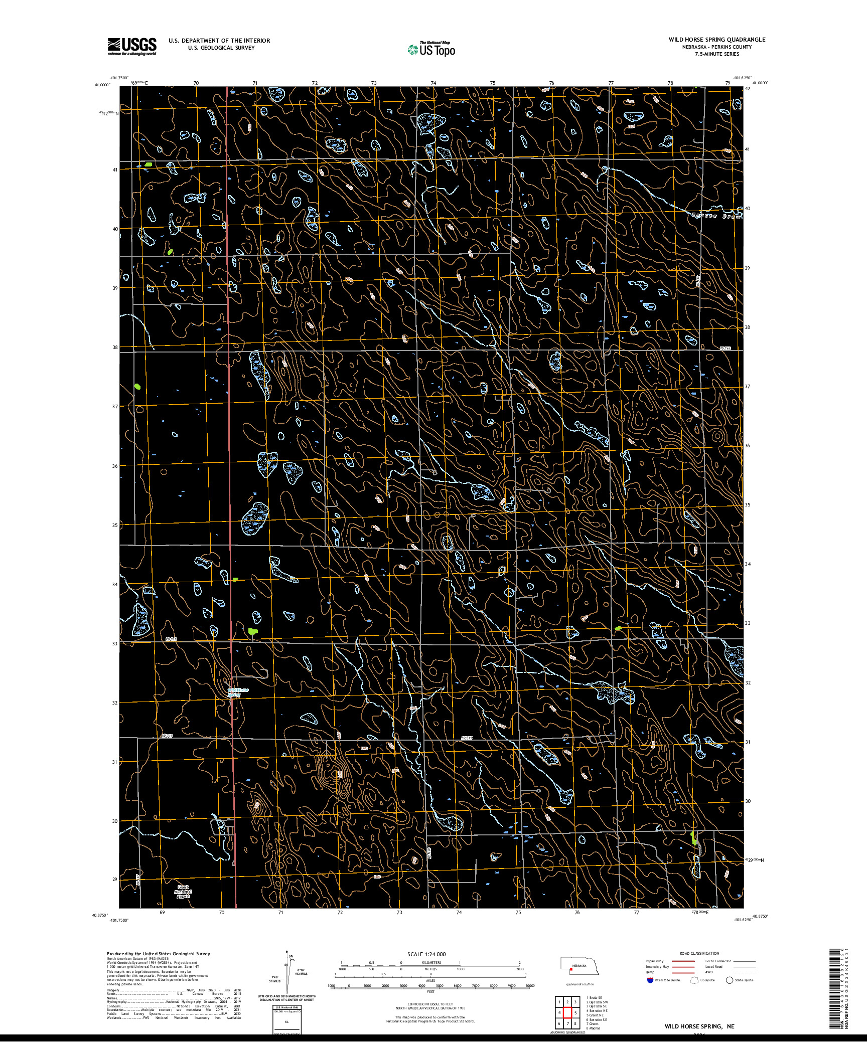 USGS US TOPO 7.5-MINUTE MAP FOR WILD HORSE SPRING, NE 2021