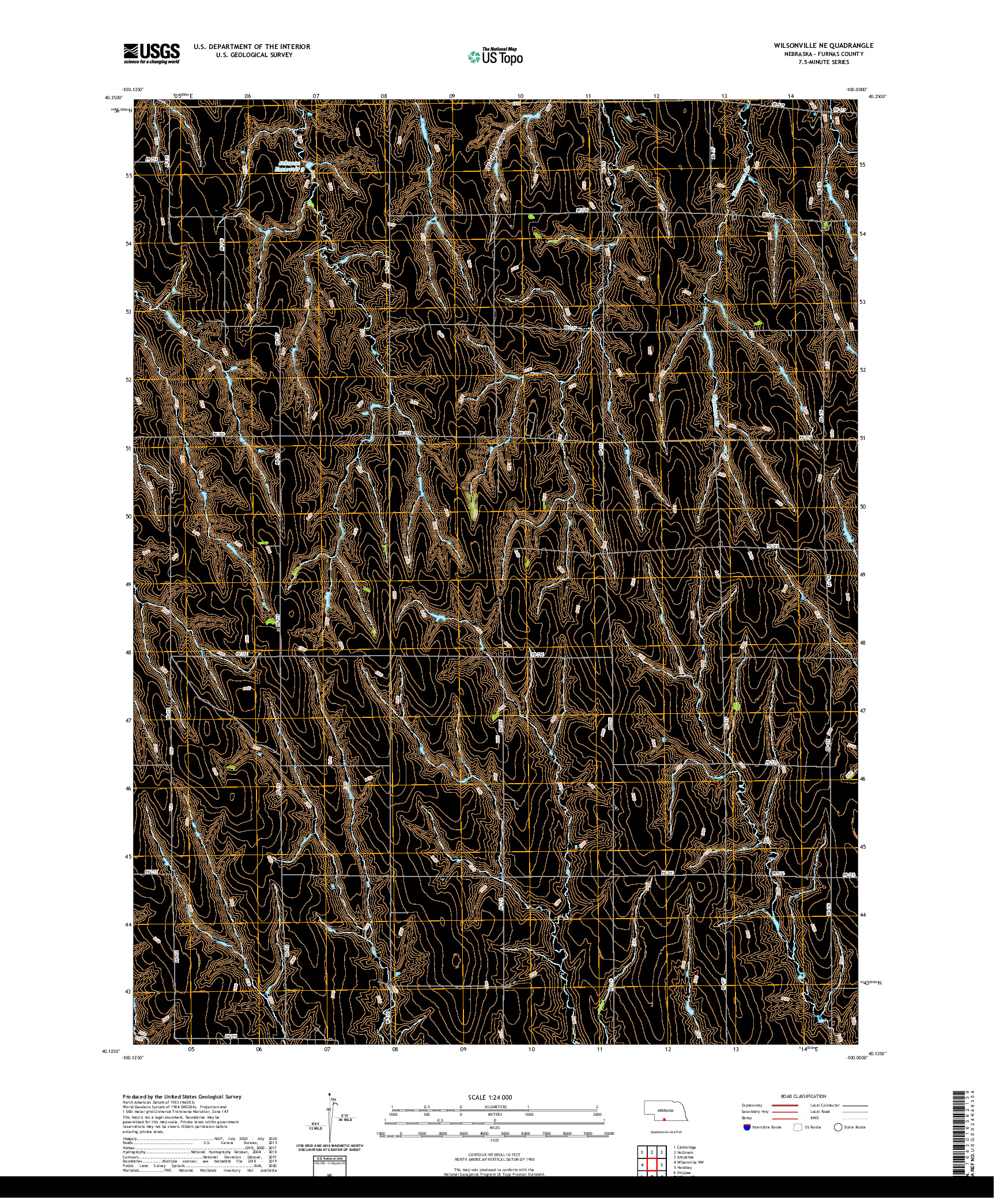 USGS US TOPO 7.5-MINUTE MAP FOR WILSONVILLE NE, NE 2021