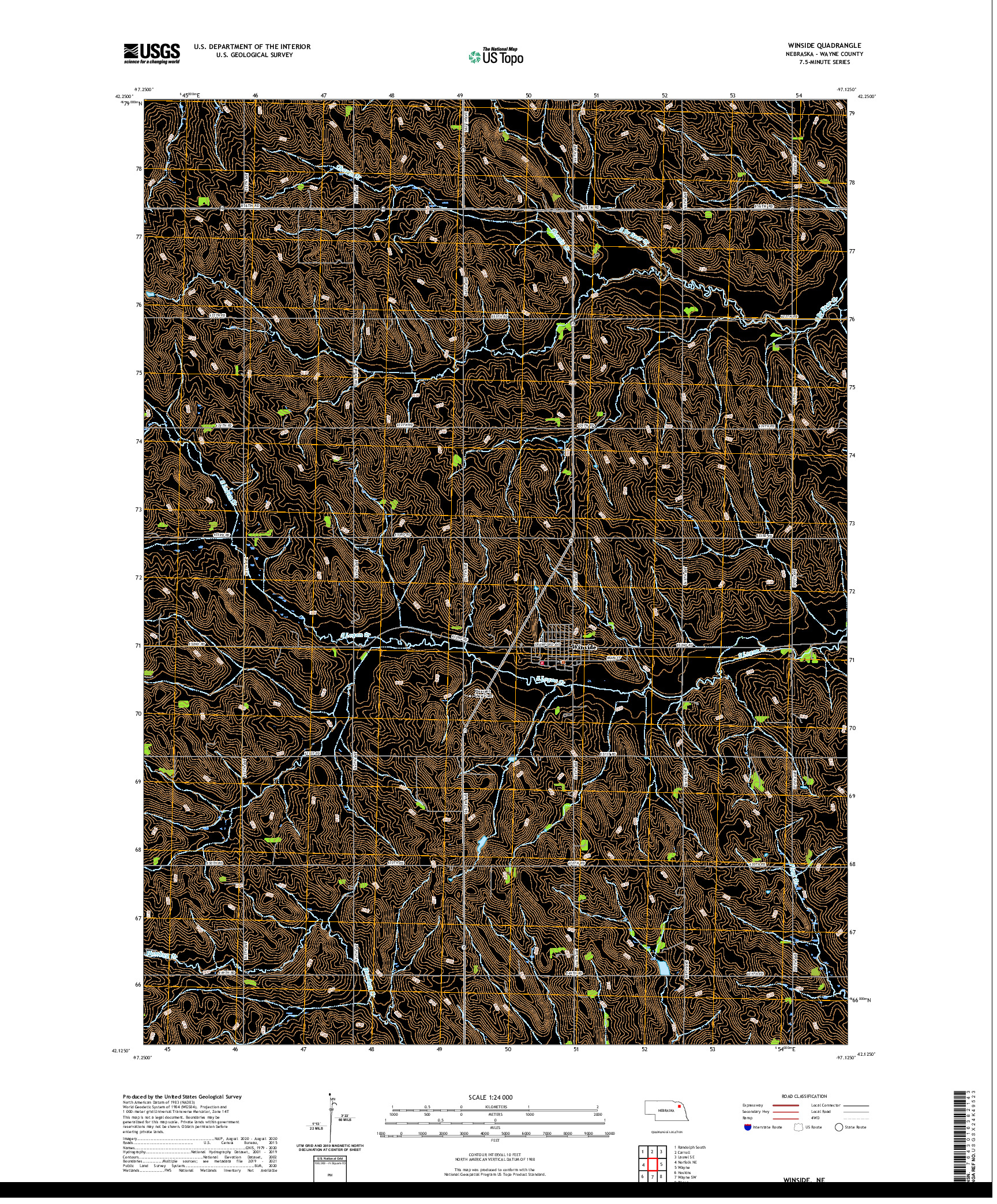 USGS US TOPO 7.5-MINUTE MAP FOR WINSIDE, NE 2021