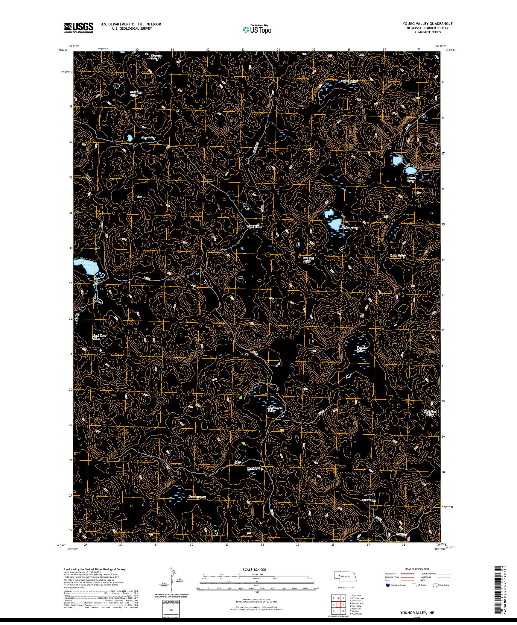 USGS US TOPO 7.5-MINUTE MAP FOR YOUNG VALLEY, NE 2021