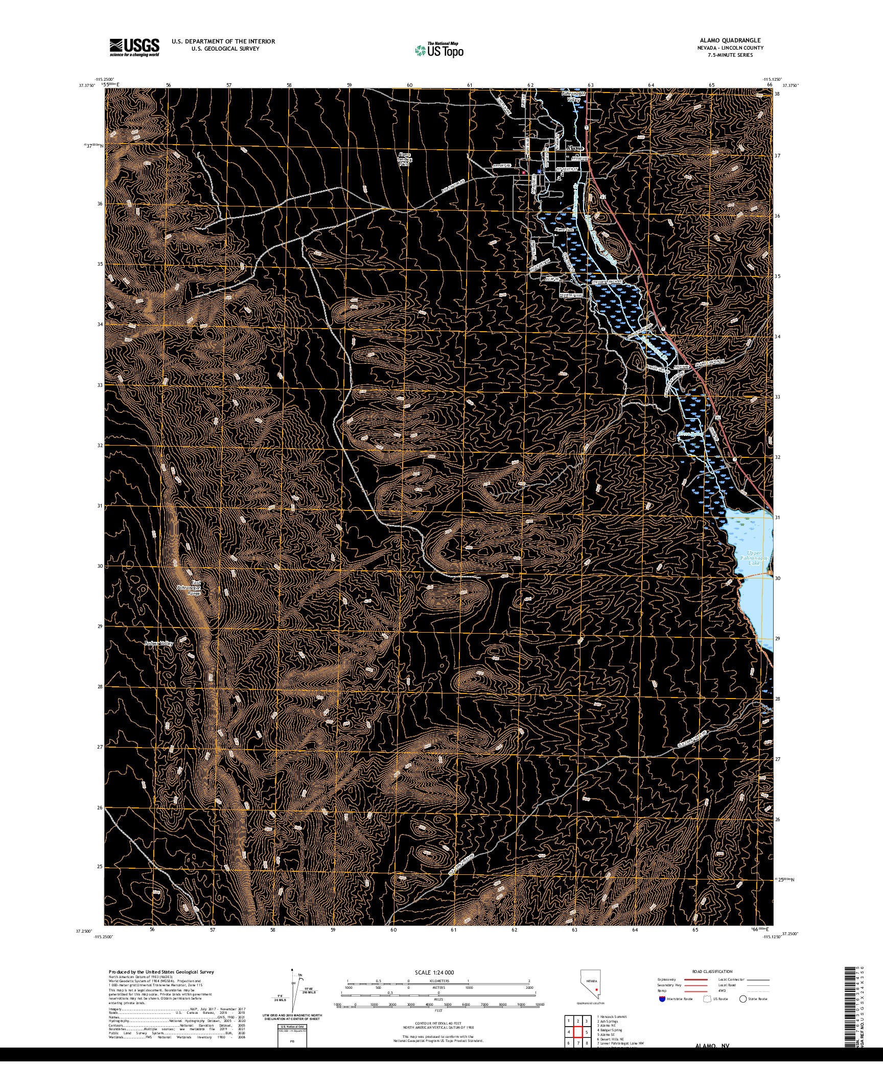 US TOPO 7.5-MINUTE MAP FOR ALAMO, NV