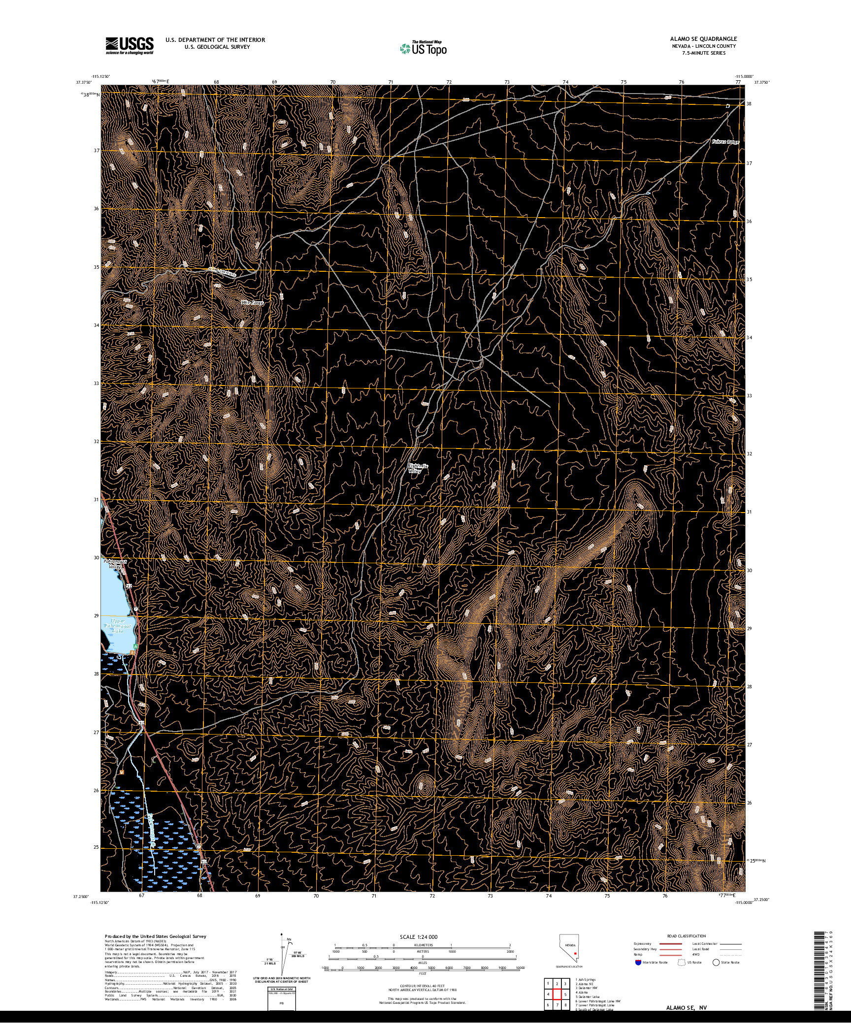 US TOPO 7.5-MINUTE MAP FOR ALAMO SE, NV