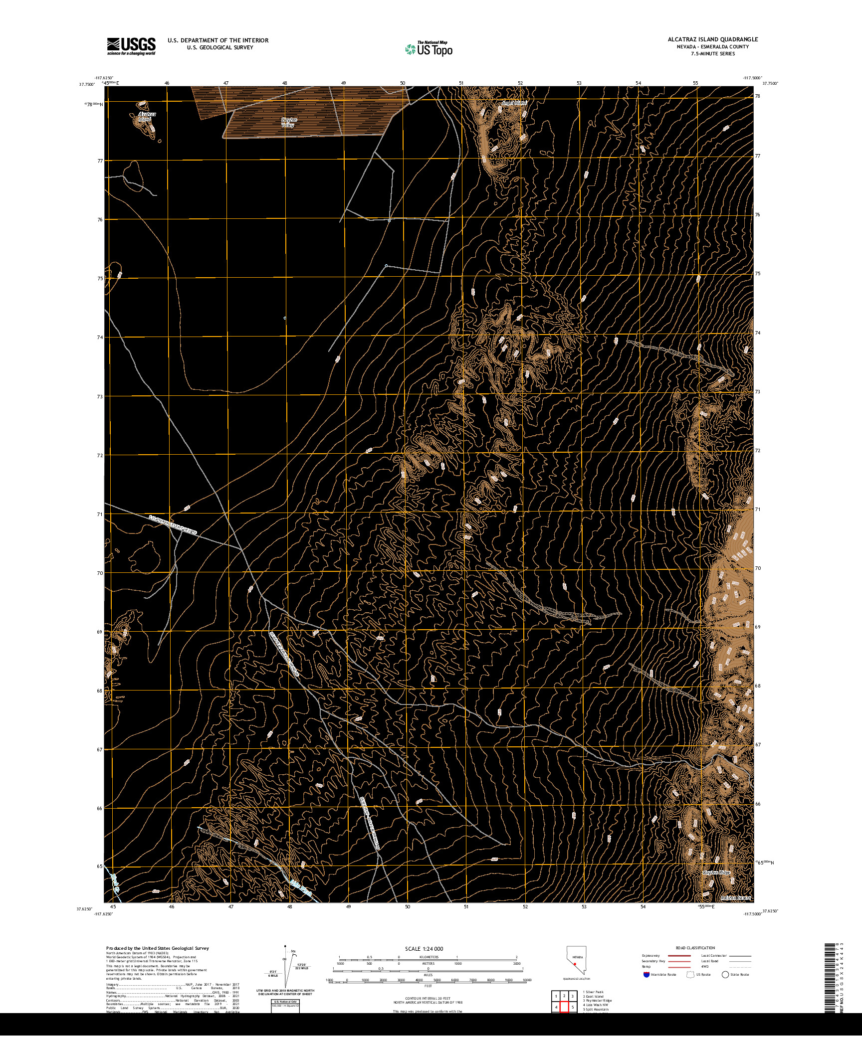 US TOPO 7.5-MINUTE MAP FOR ALCATRAZ ISLAND, NV