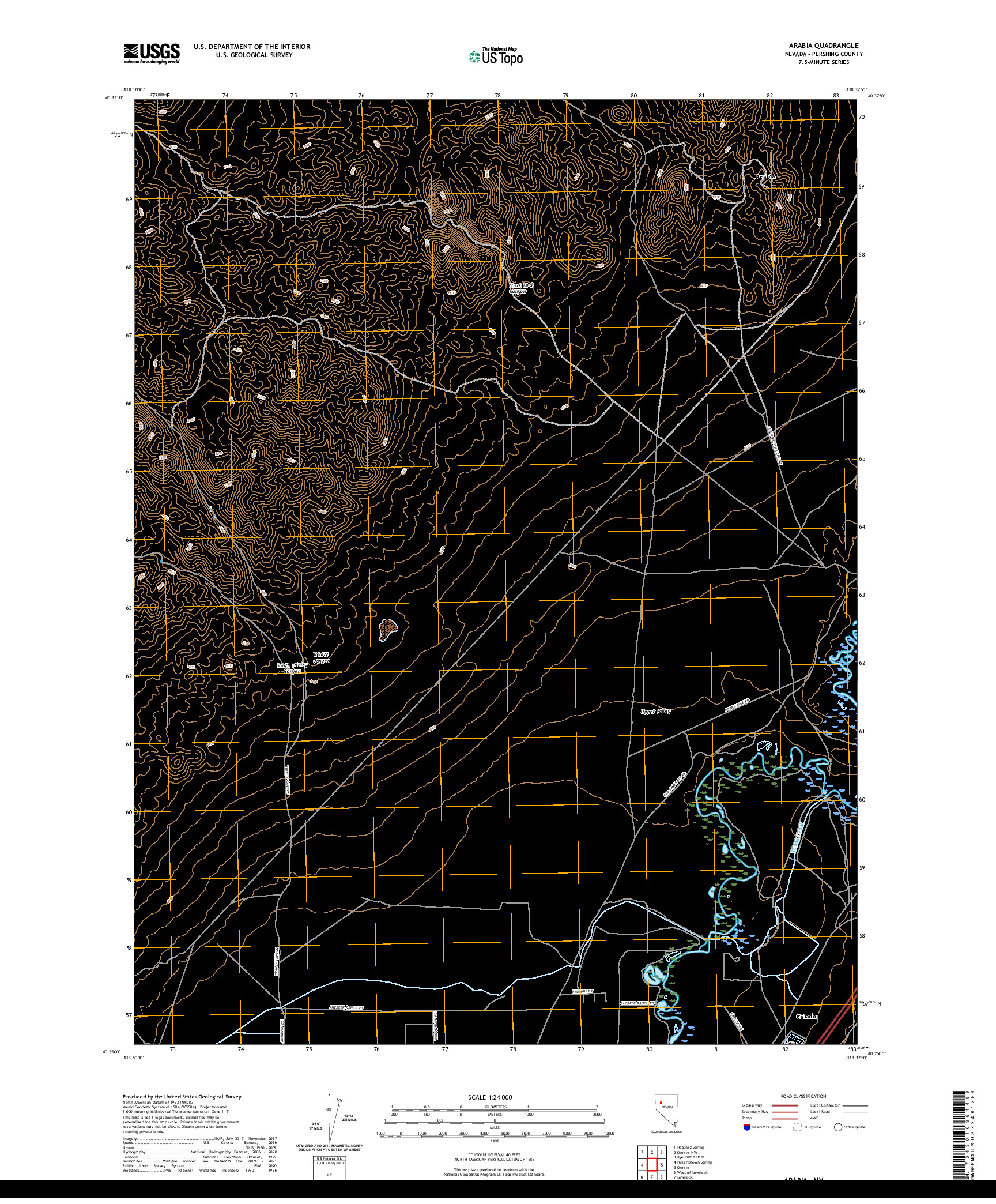 US TOPO 7.5-MINUTE MAP FOR ARABIA, NV