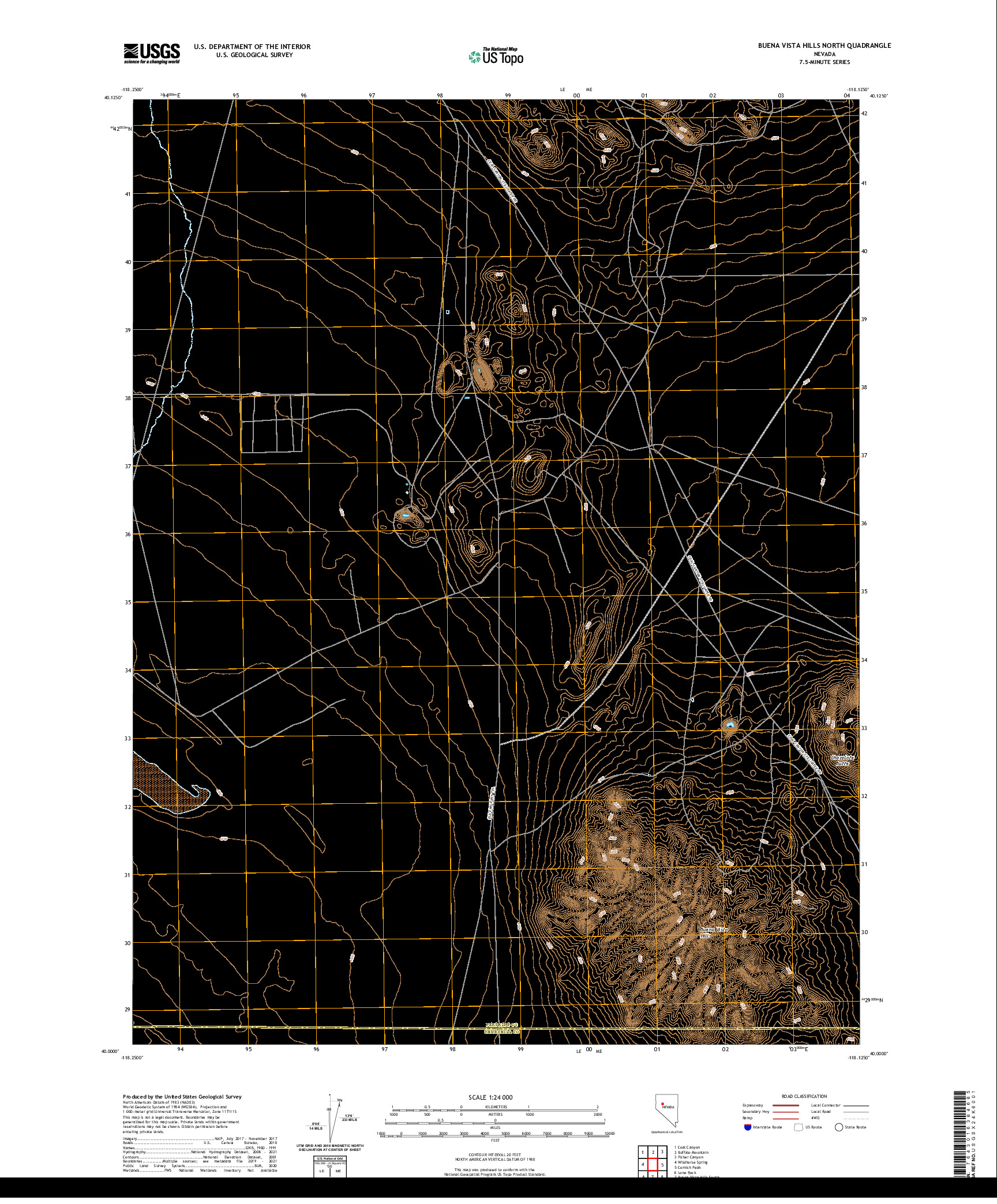 US TOPO 7.5-MINUTE MAP FOR BUENA VISTA HILLS NORTH, NV