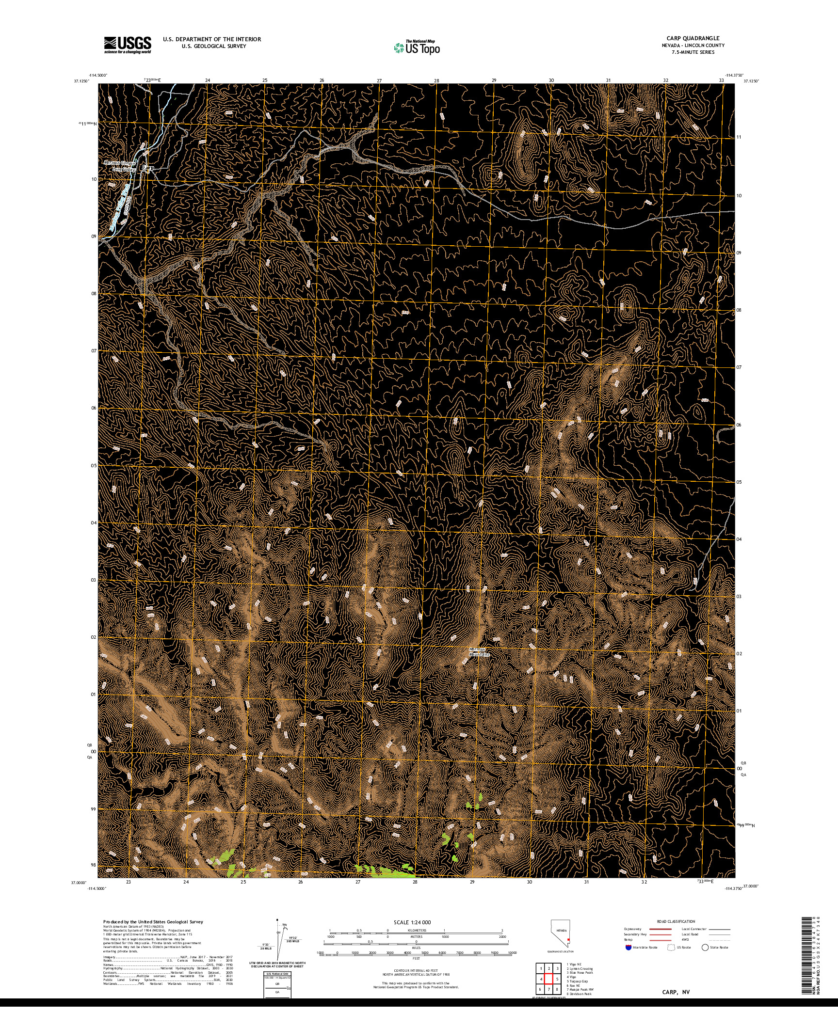 US TOPO 7.5-MINUTE MAP FOR CARP, NV