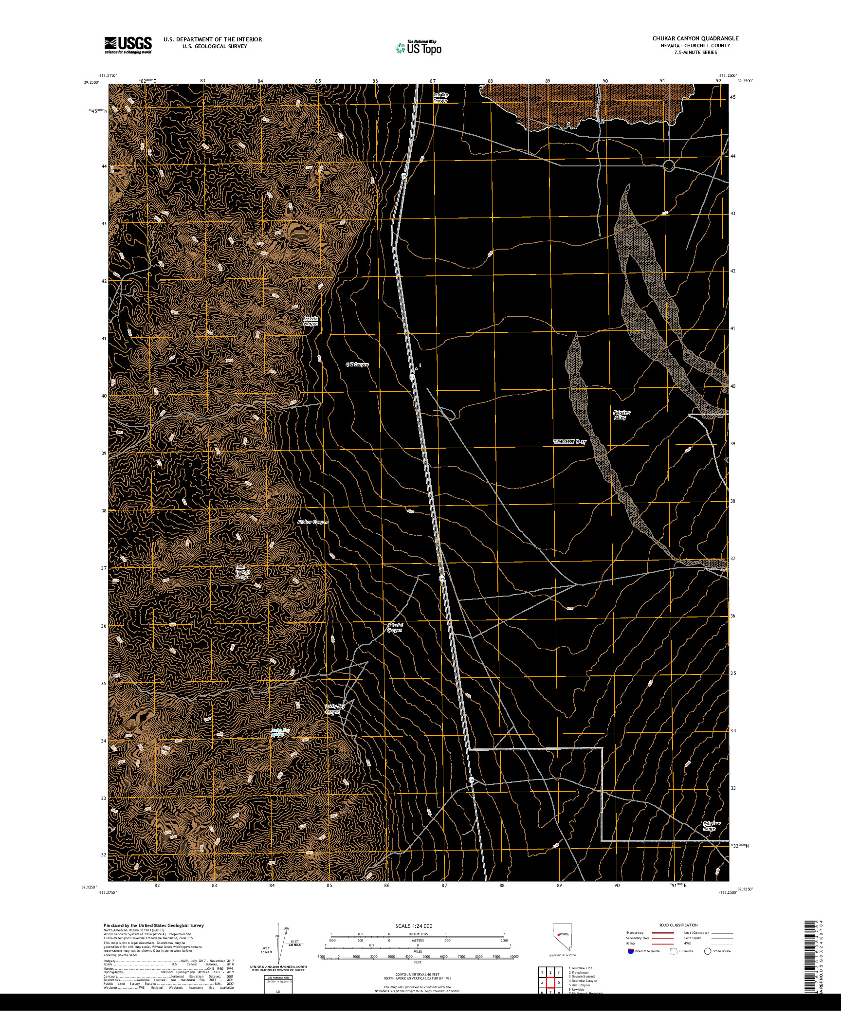 US TOPO 7.5-MINUTE MAP FOR CHUKAR CANYON, NV