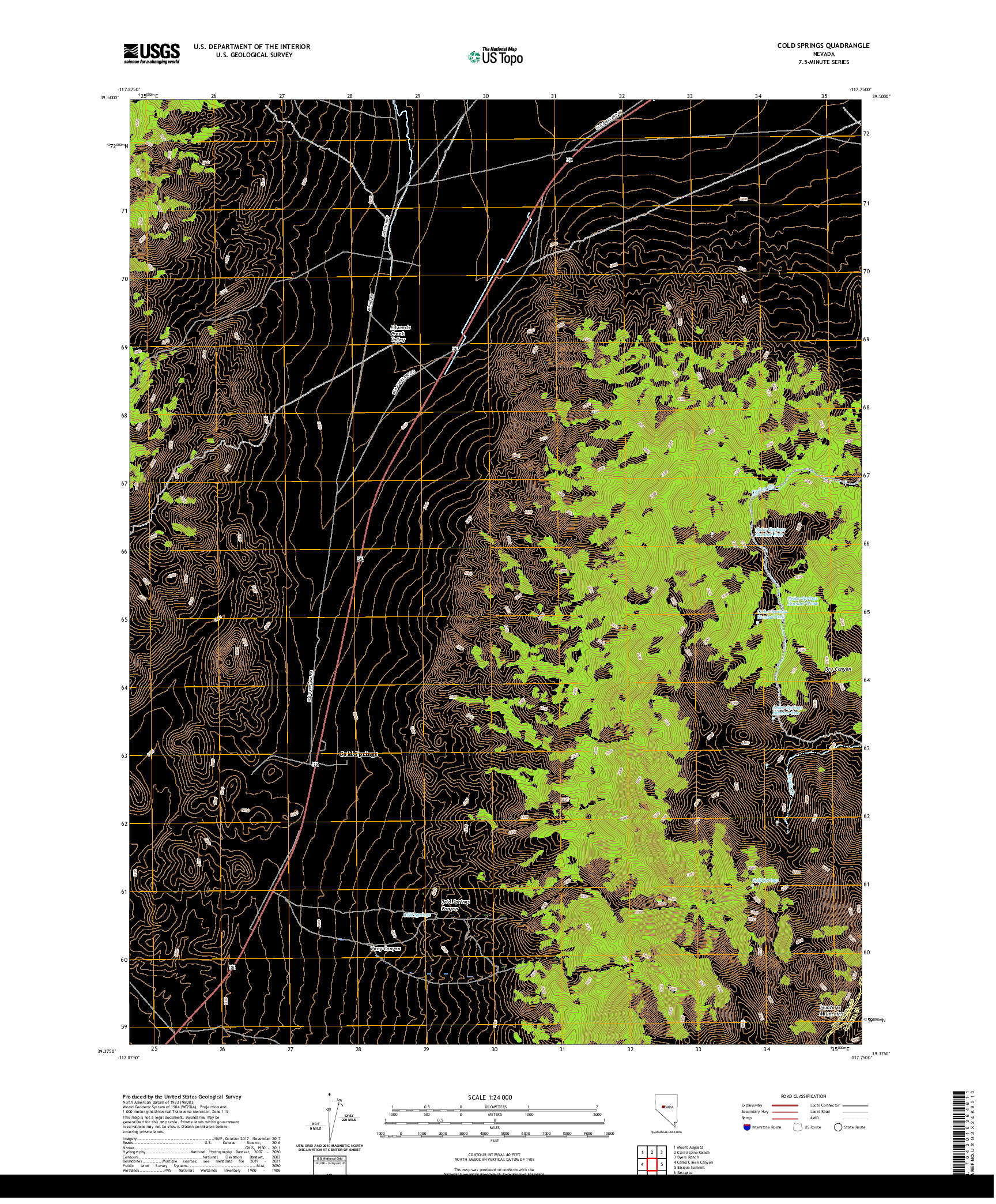 US TOPO 7.5-MINUTE MAP FOR COLD SPRINGS, NV