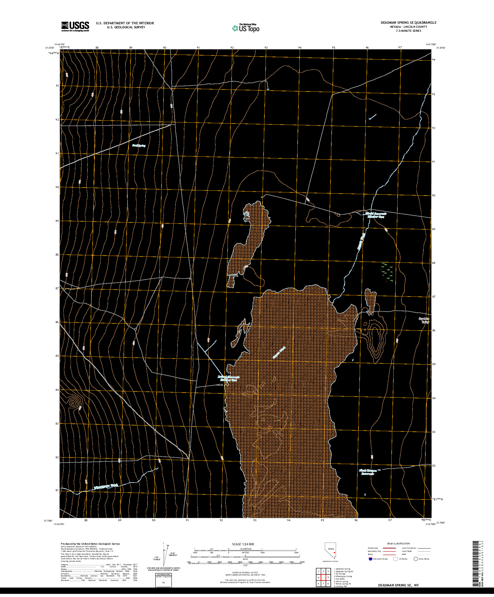 US TOPO 7.5-MINUTE MAP FOR DEADMAN SPRING SE, NV