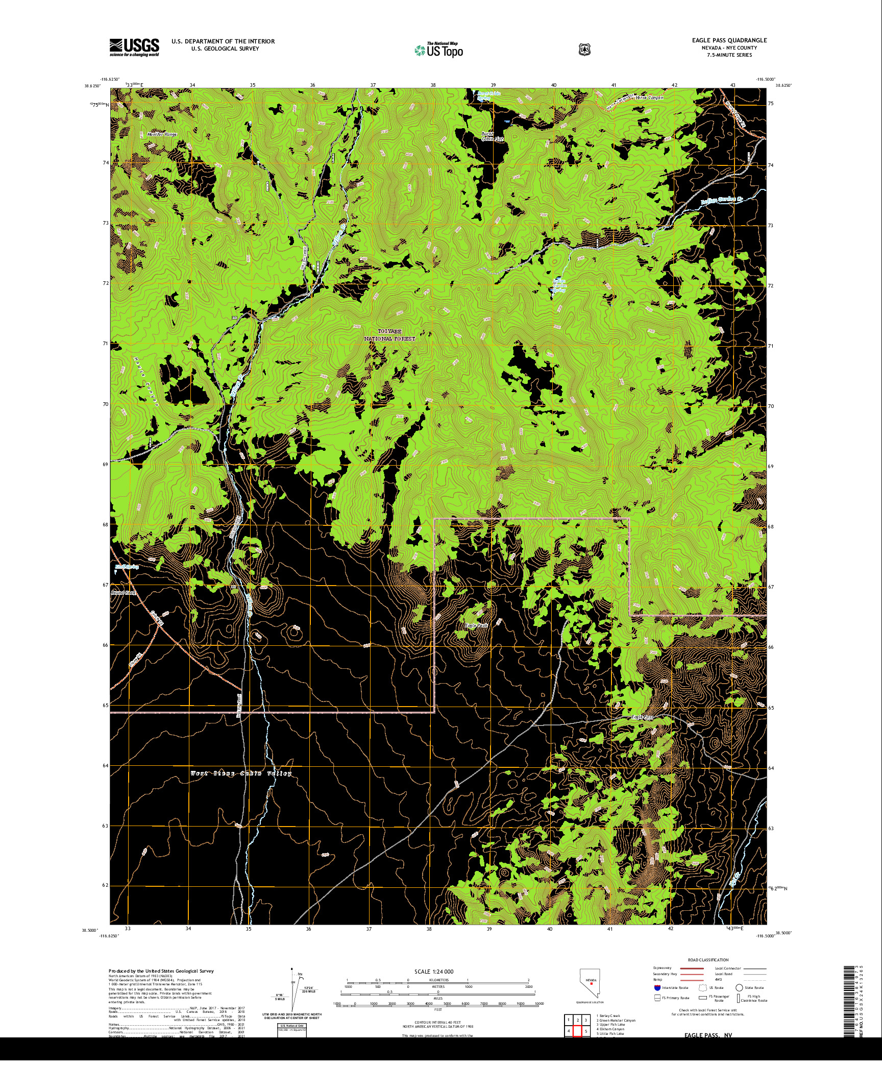 US TOPO 7.5-MINUTE MAP FOR EAGLE PASS, NV