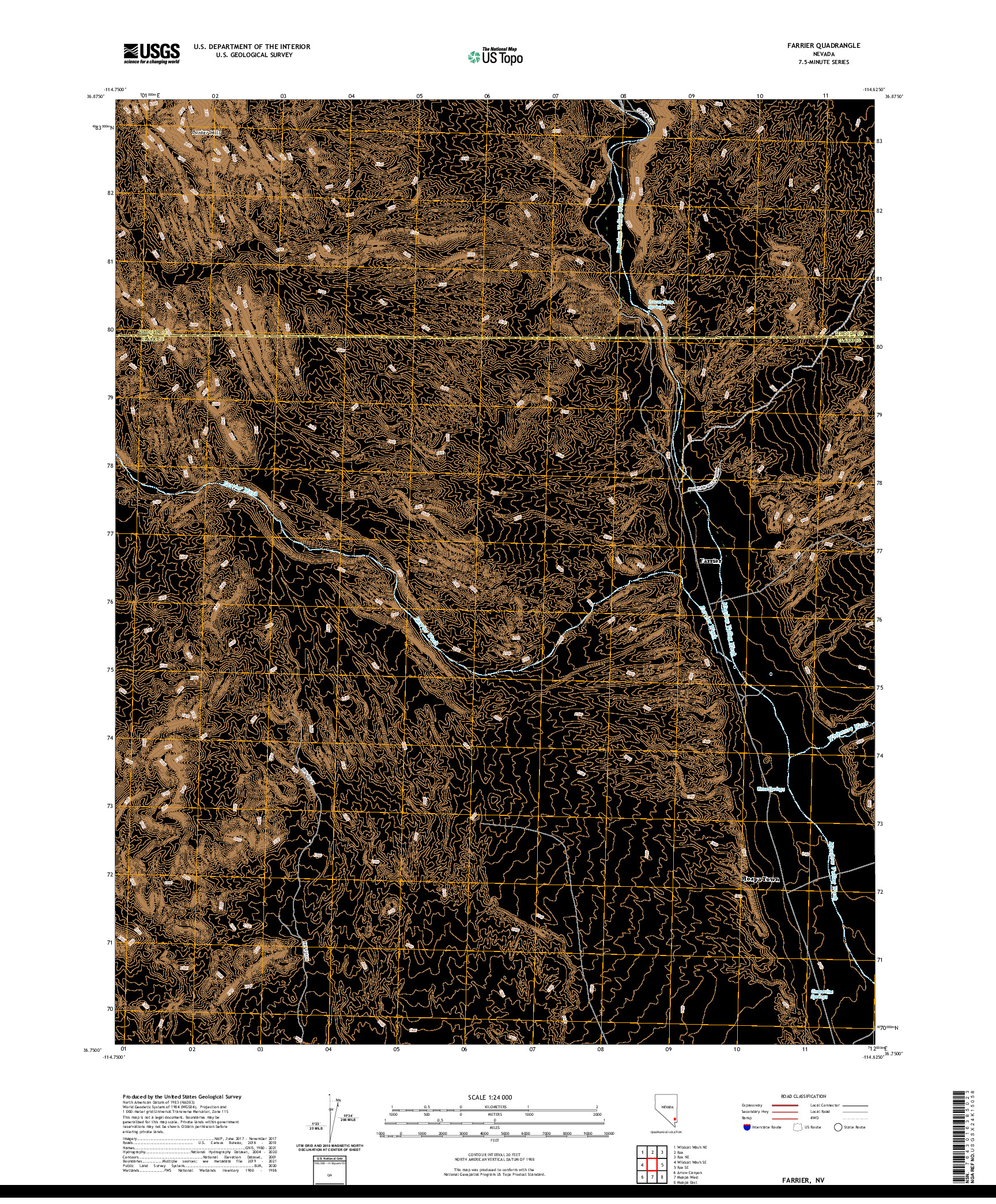 US TOPO 7.5-MINUTE MAP FOR FARRIER, NV