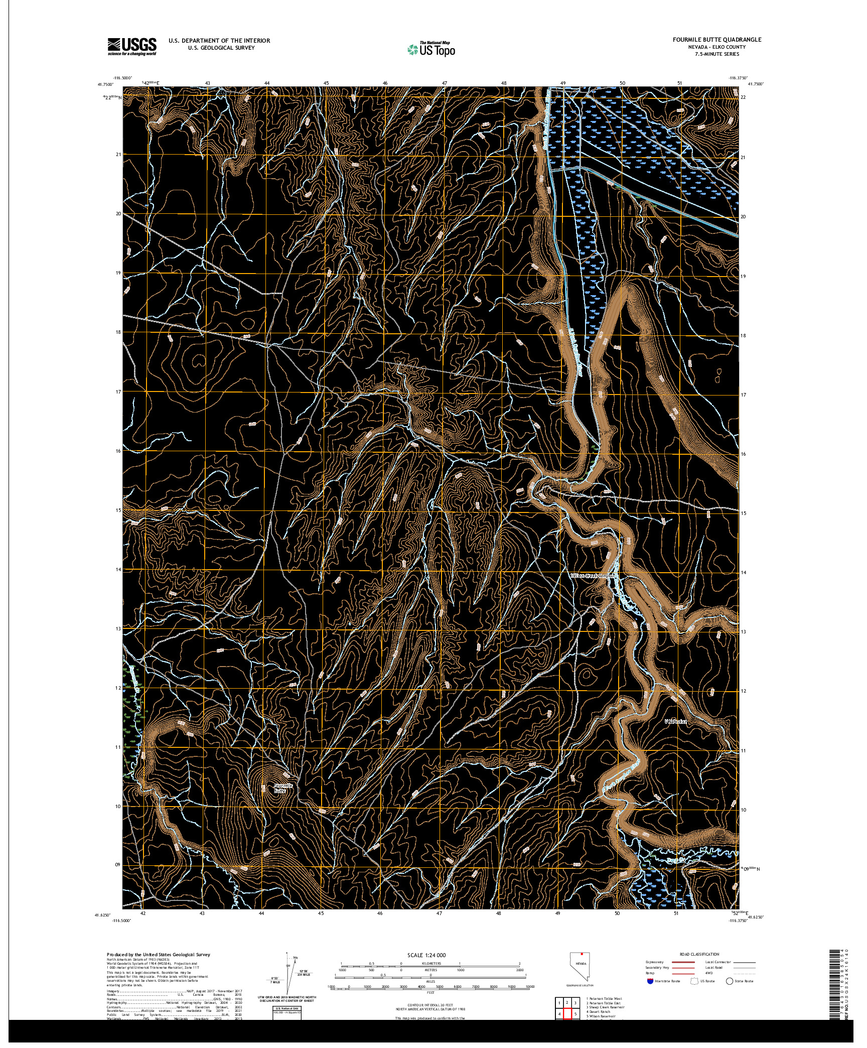 US TOPO 7.5-MINUTE MAP FOR FOURMILE BUTTE, NV