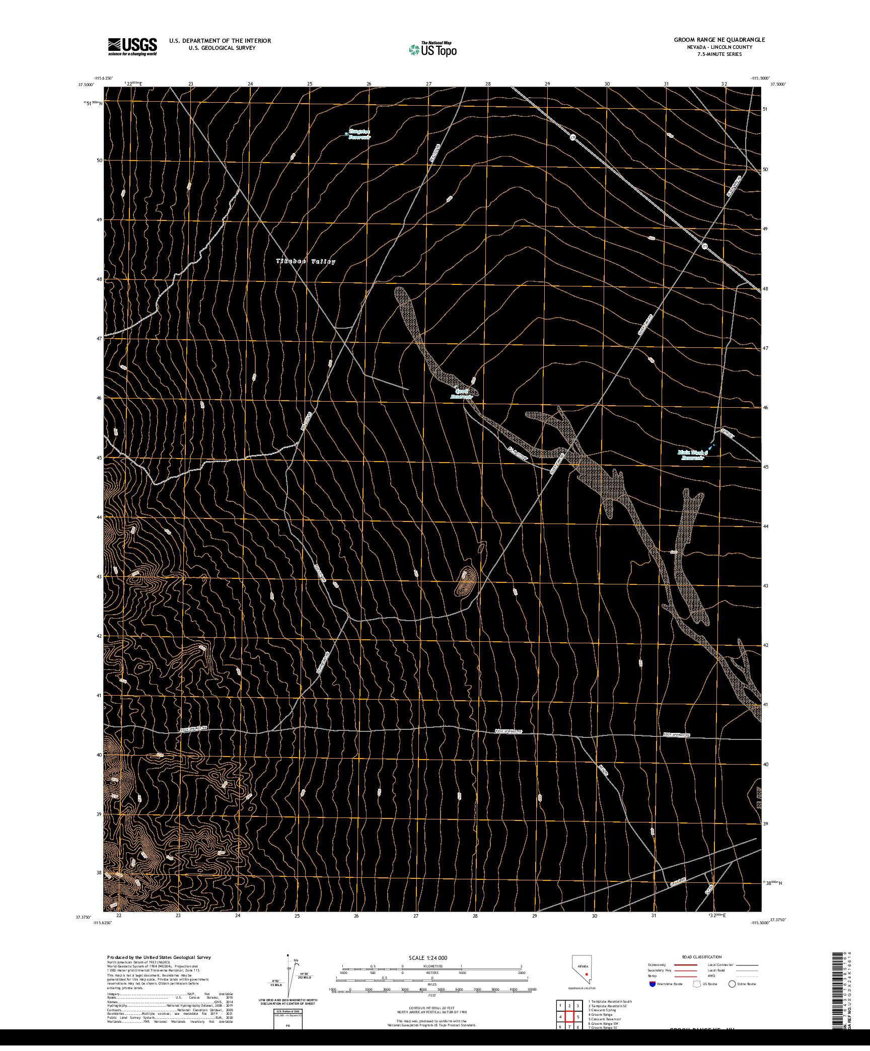 US TOPO 7.5-MINUTE MAP FOR GROOM RANGE NE, NV