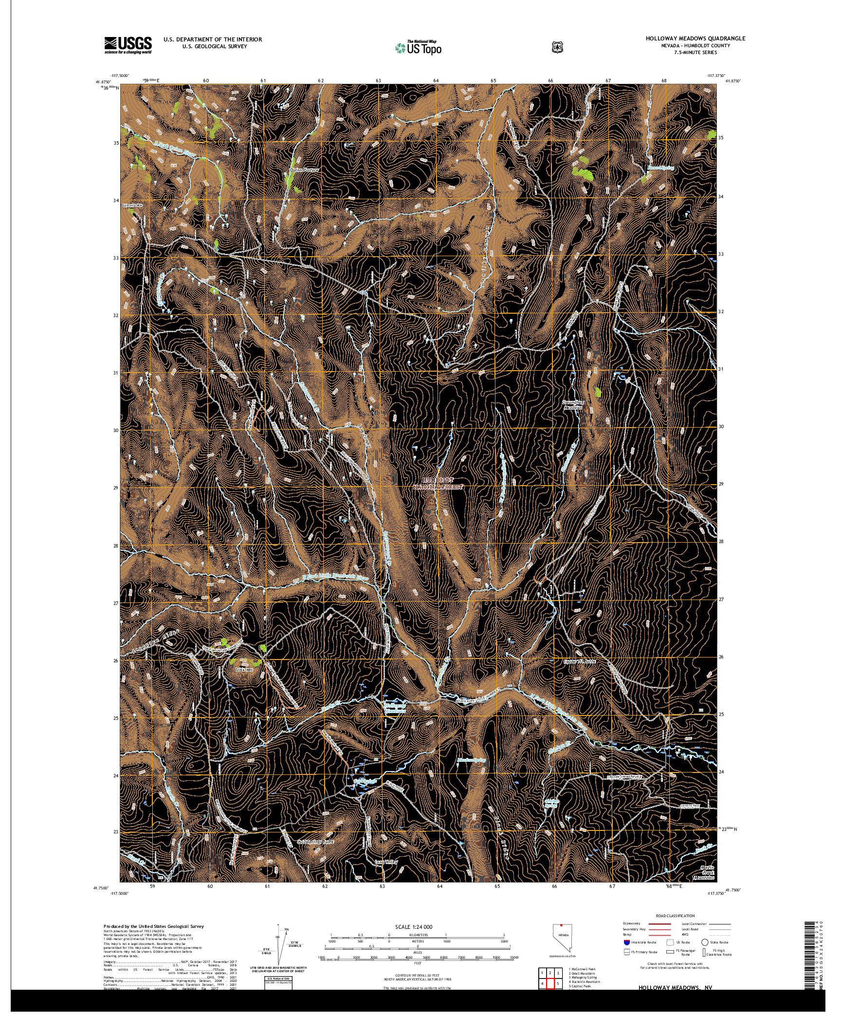 US TOPO 7.5-MINUTE MAP FOR HOLLOWAY MEADOWS, NV