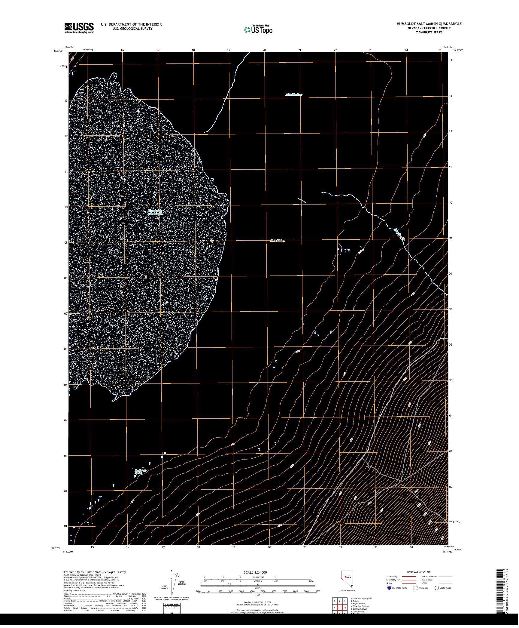 US TOPO 7.5-MINUTE MAP FOR HUMBOLDT SALT MARSH, NV