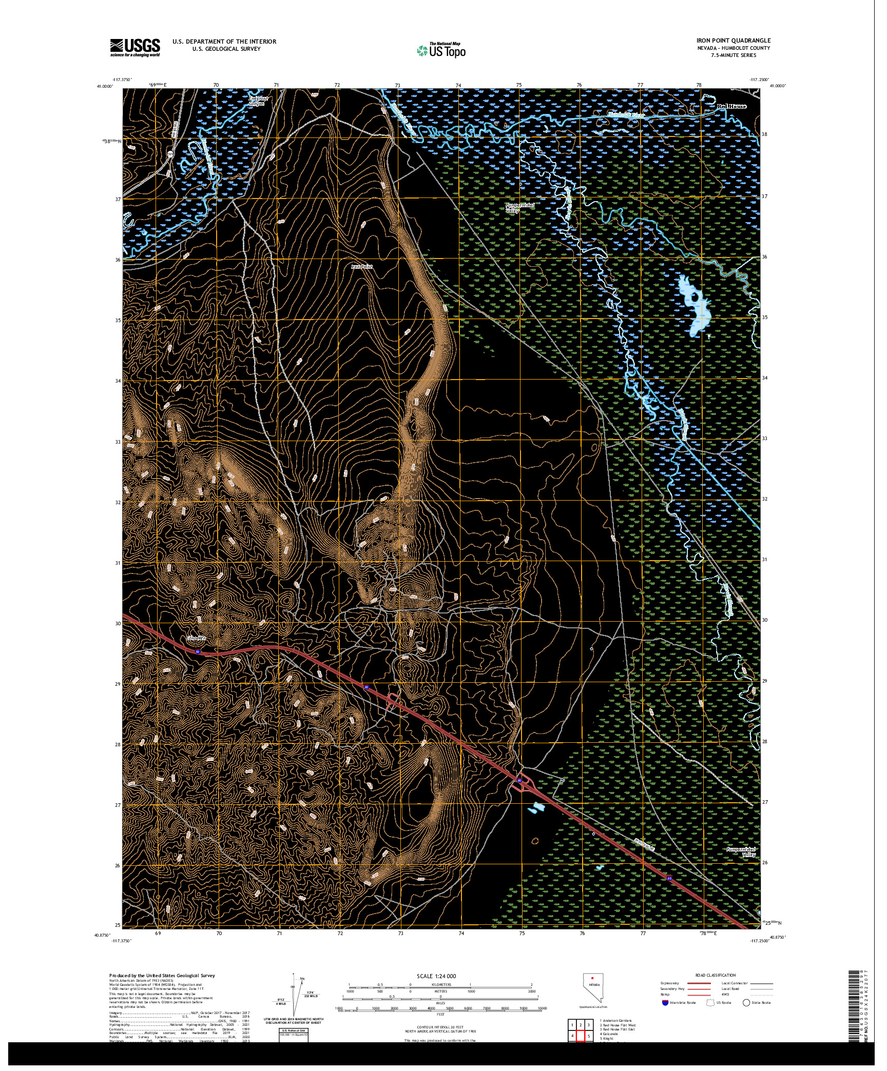 US TOPO 7.5-MINUTE MAP FOR IRON POINT, NV