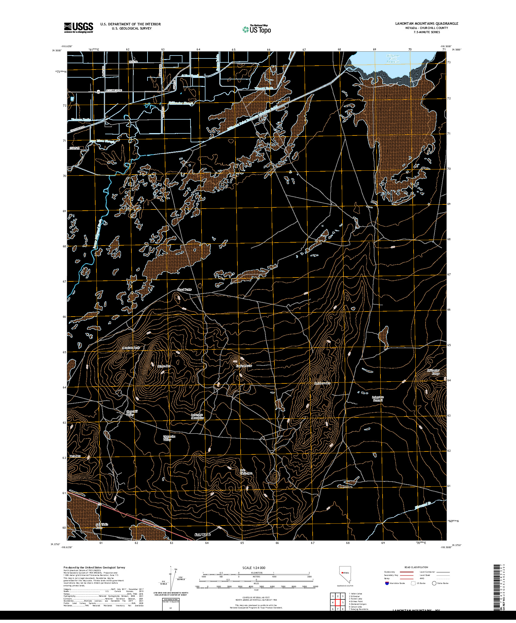 US TOPO 7.5-MINUTE MAP FOR LAHONTAN MOUNTAINS, NV