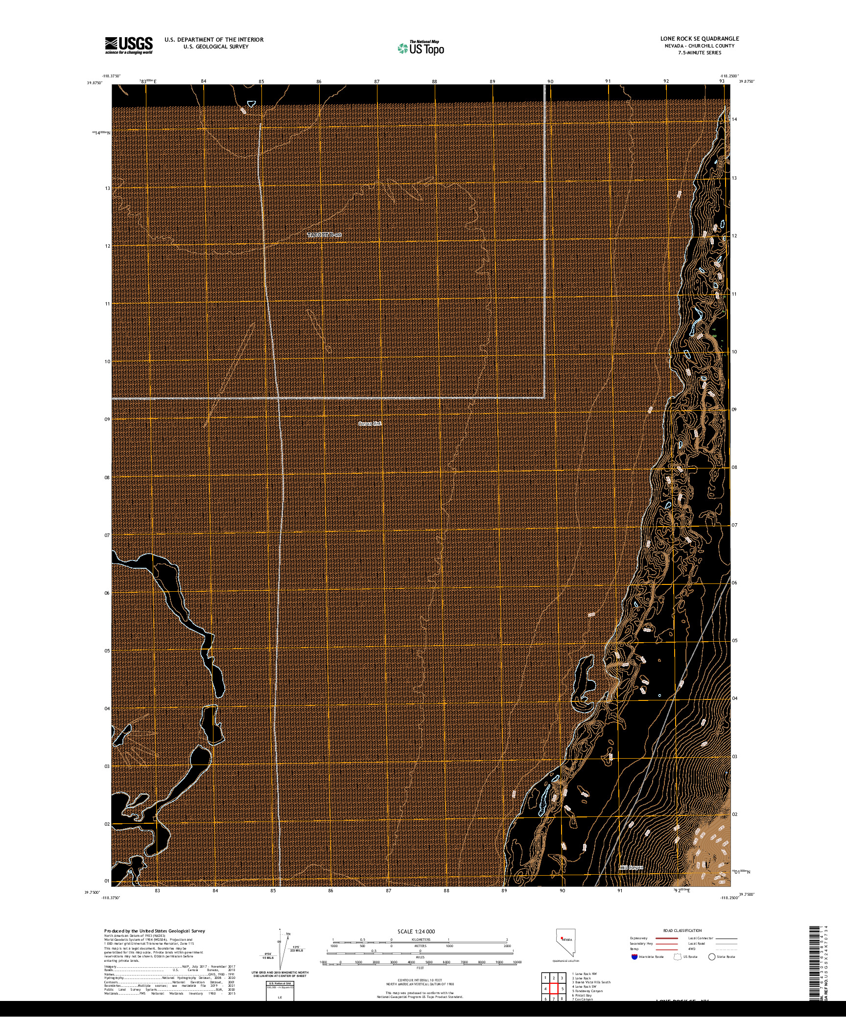 US TOPO 7.5-MINUTE MAP FOR LONE ROCK SE, NV