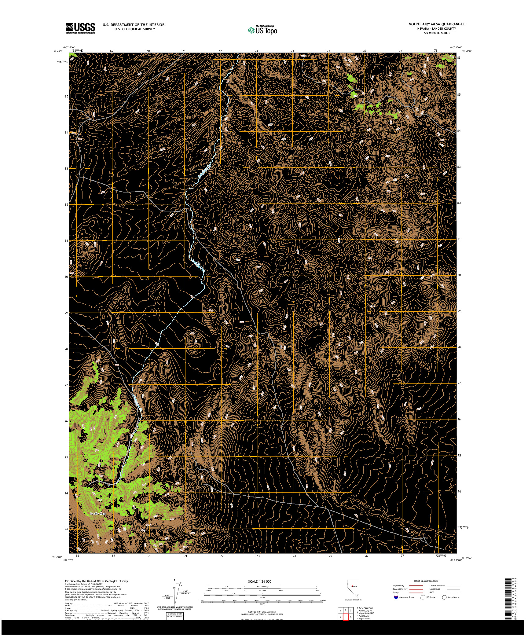 US TOPO 7.5-MINUTE MAP FOR MOUNT AIRY MESA, NV