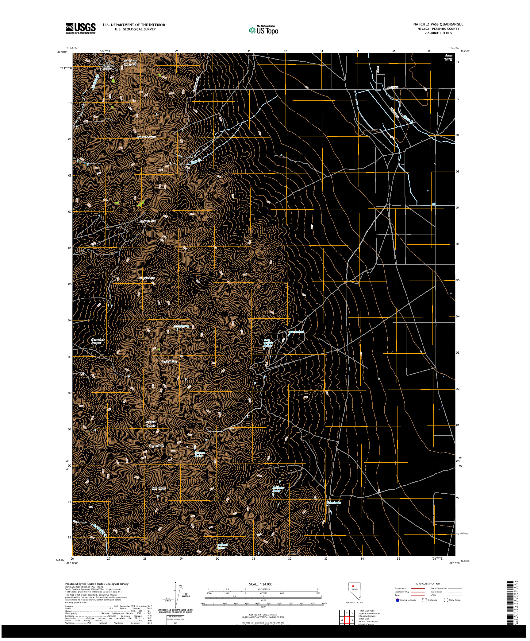 US TOPO 7.5-MINUTE MAP FOR NATCHEZ PASS, NV