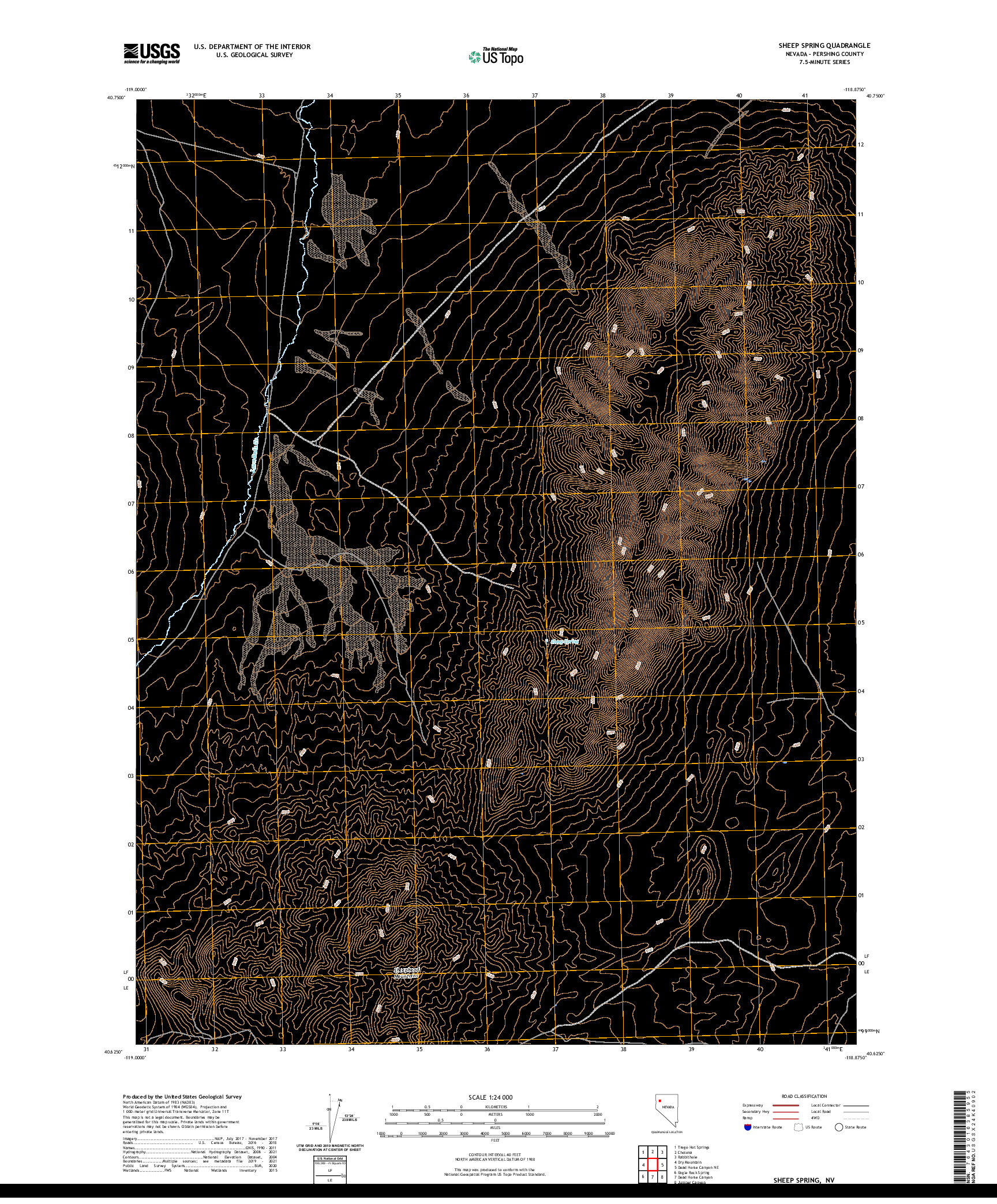 US TOPO 7.5-MINUTE MAP FOR SHEEP SPRING, NV