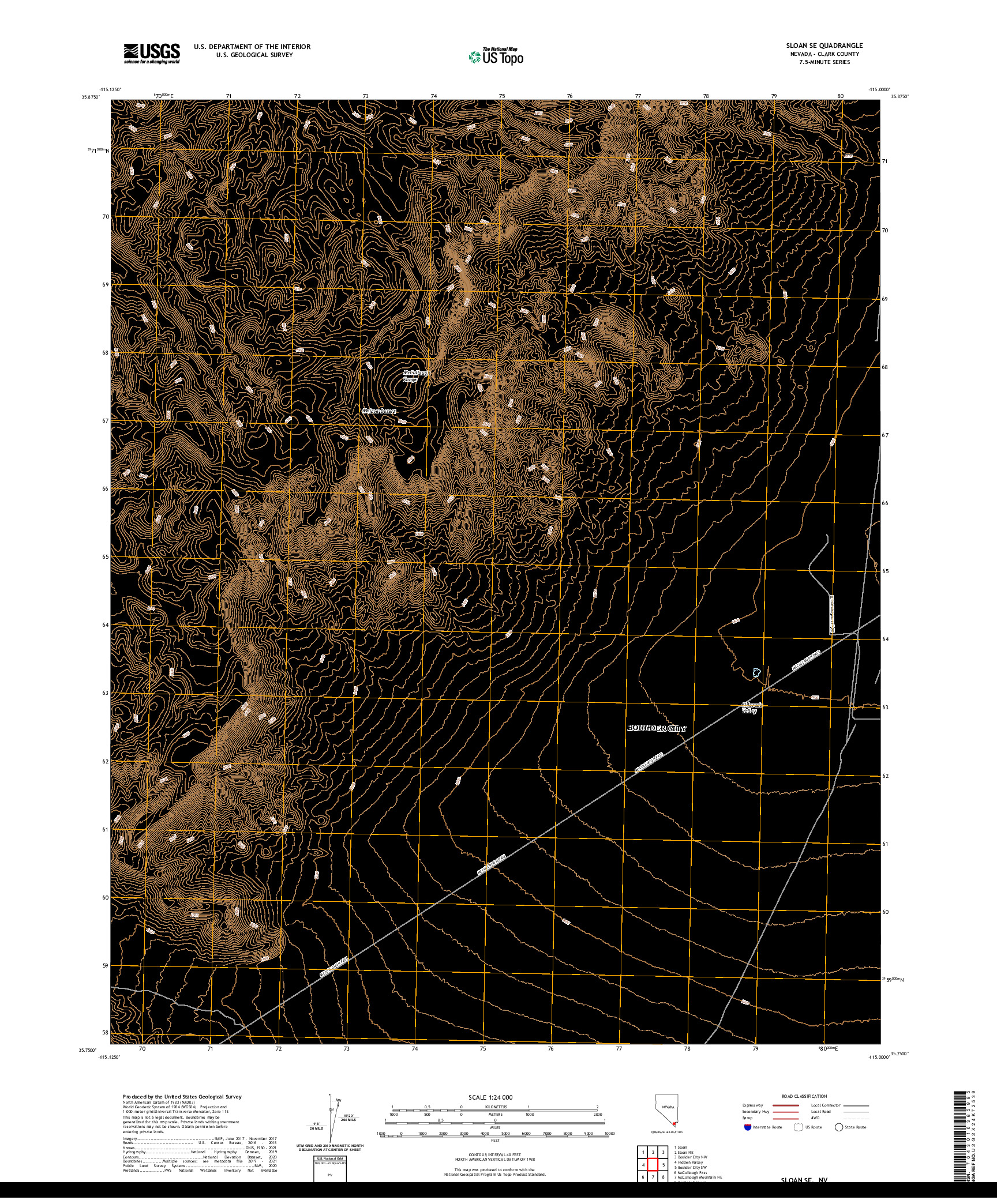 US TOPO 7.5-MINUTE MAP FOR SLOAN SE, NV