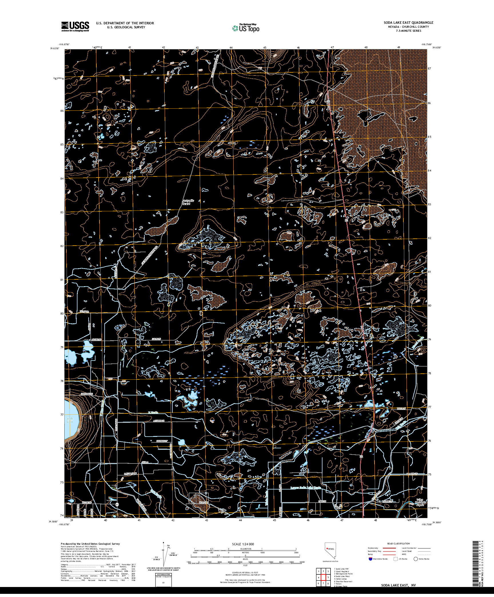 US TOPO 7.5-MINUTE MAP FOR SODA LAKE EAST, NV