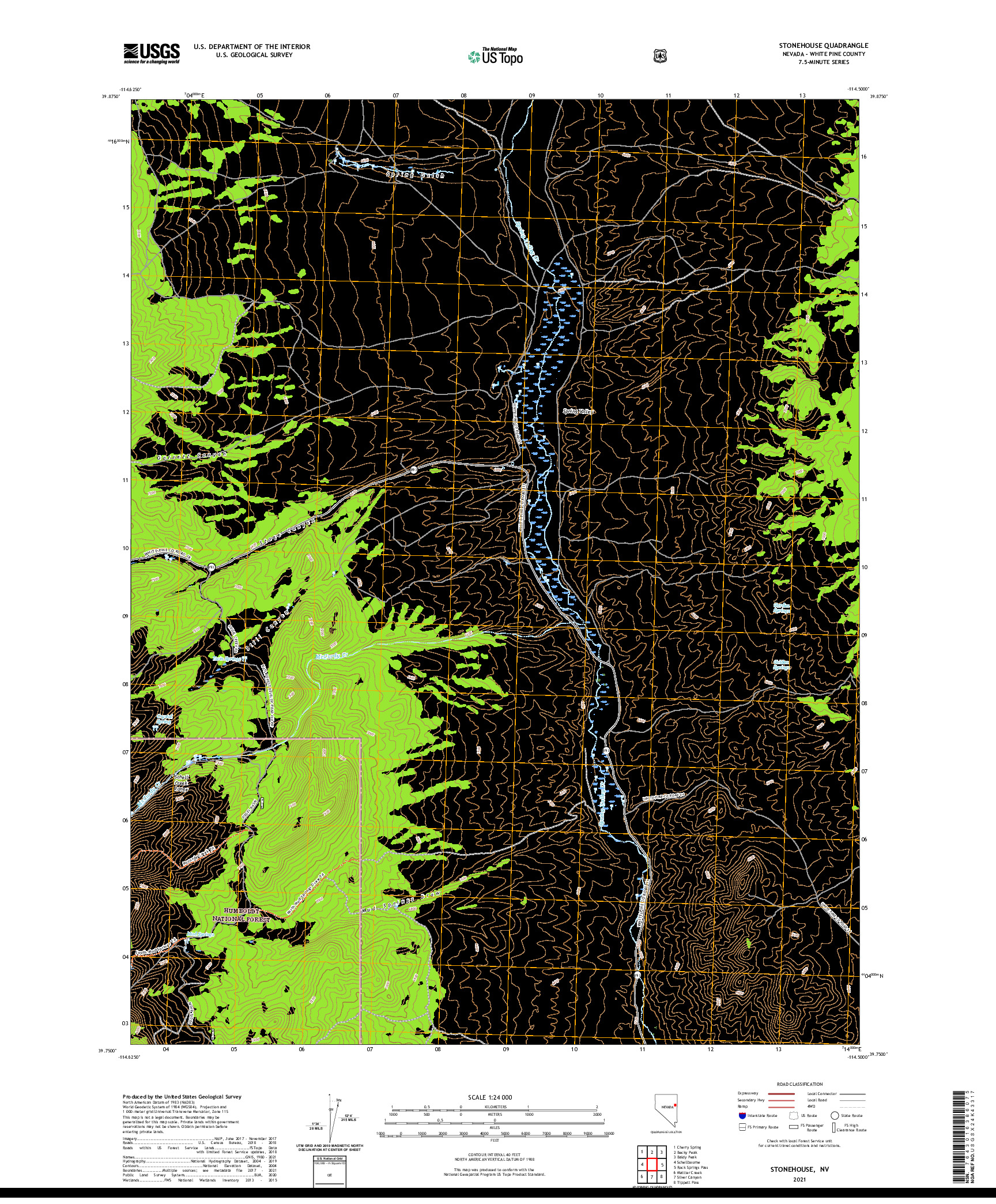 US TOPO 7.5-MINUTE MAP FOR STONEHOUSE, NV