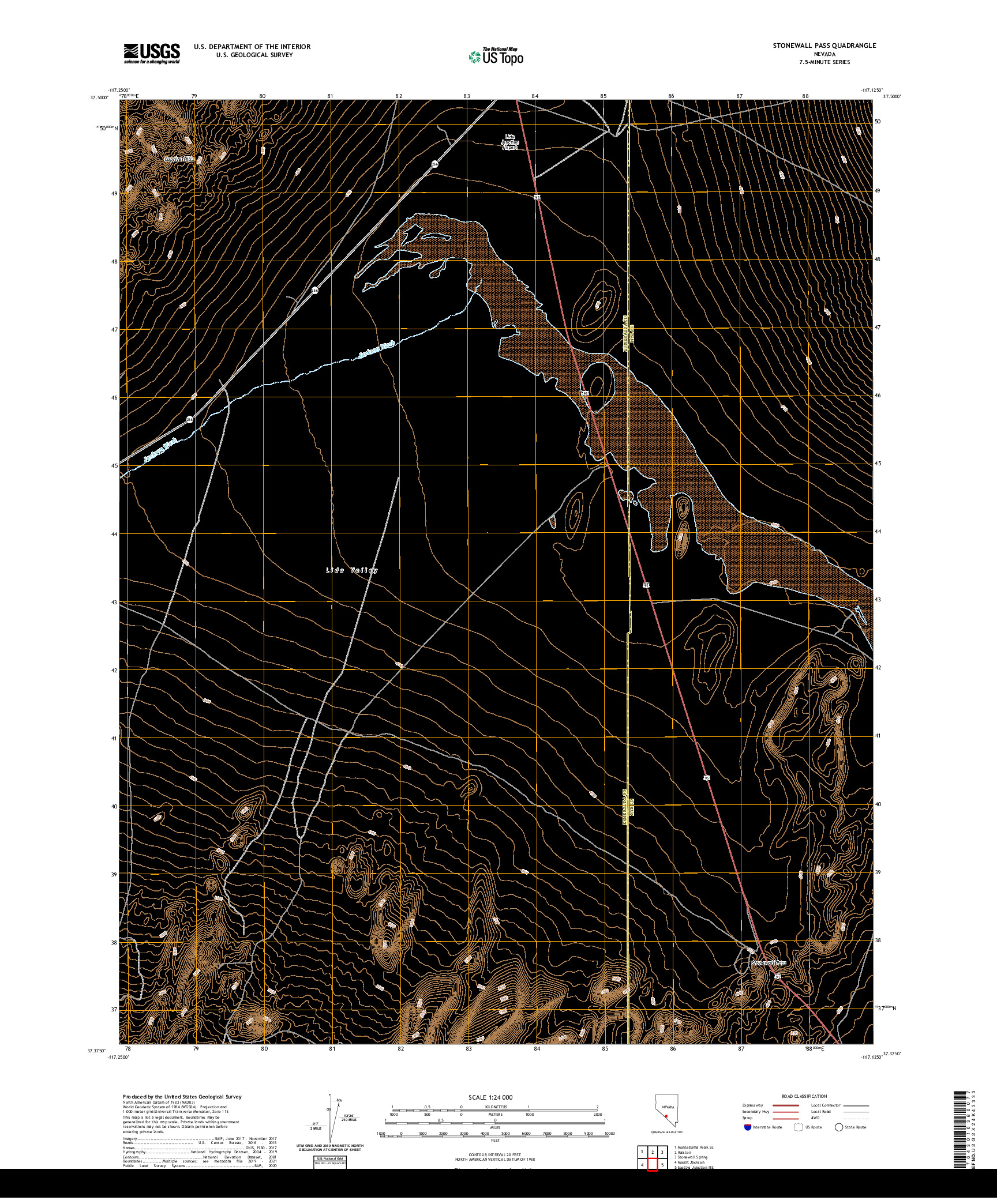 US TOPO 7.5-MINUTE MAP FOR STONEWALL PASS, NV