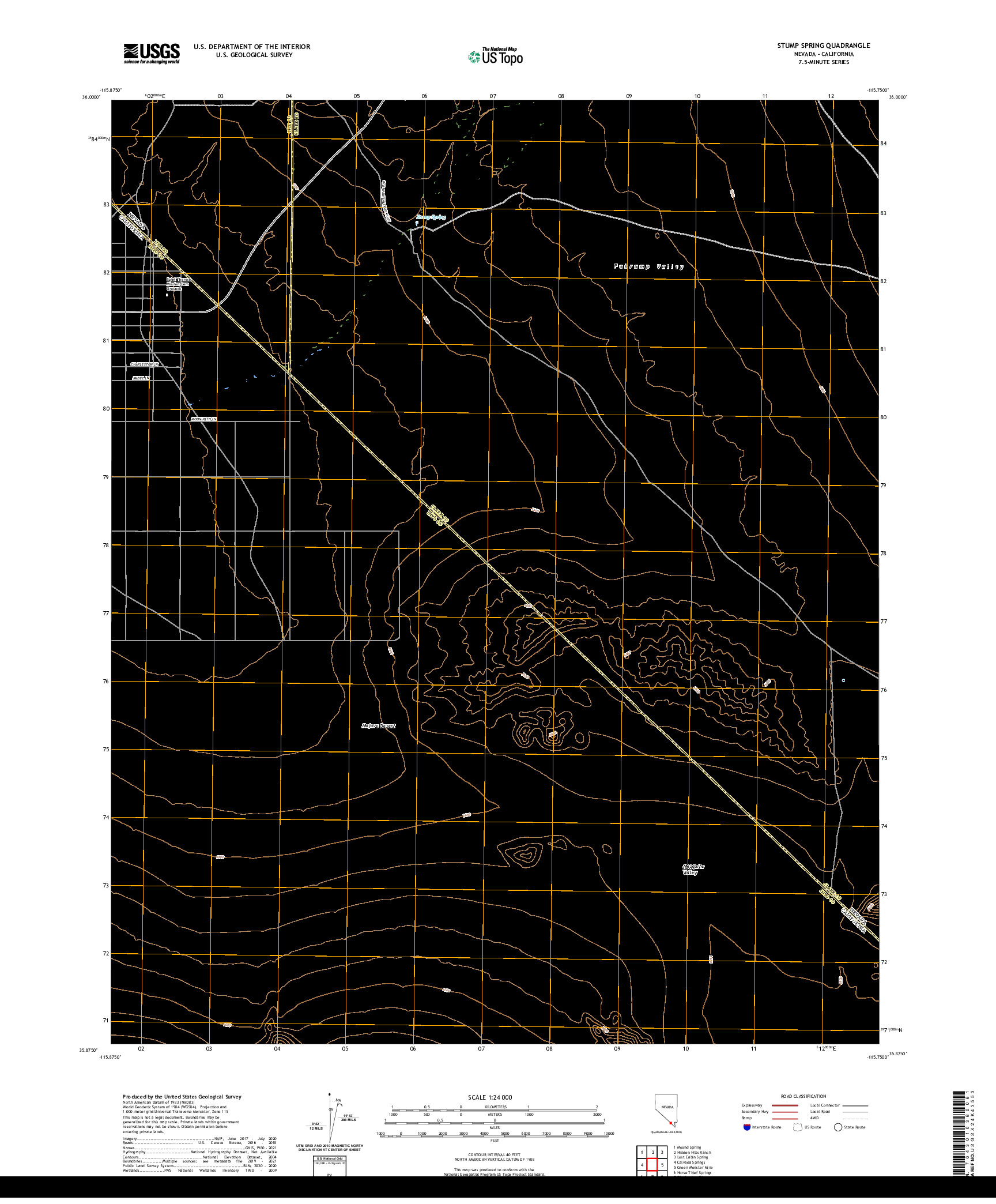 US TOPO 7.5-MINUTE MAP FOR STUMP SPRING, NV,CA