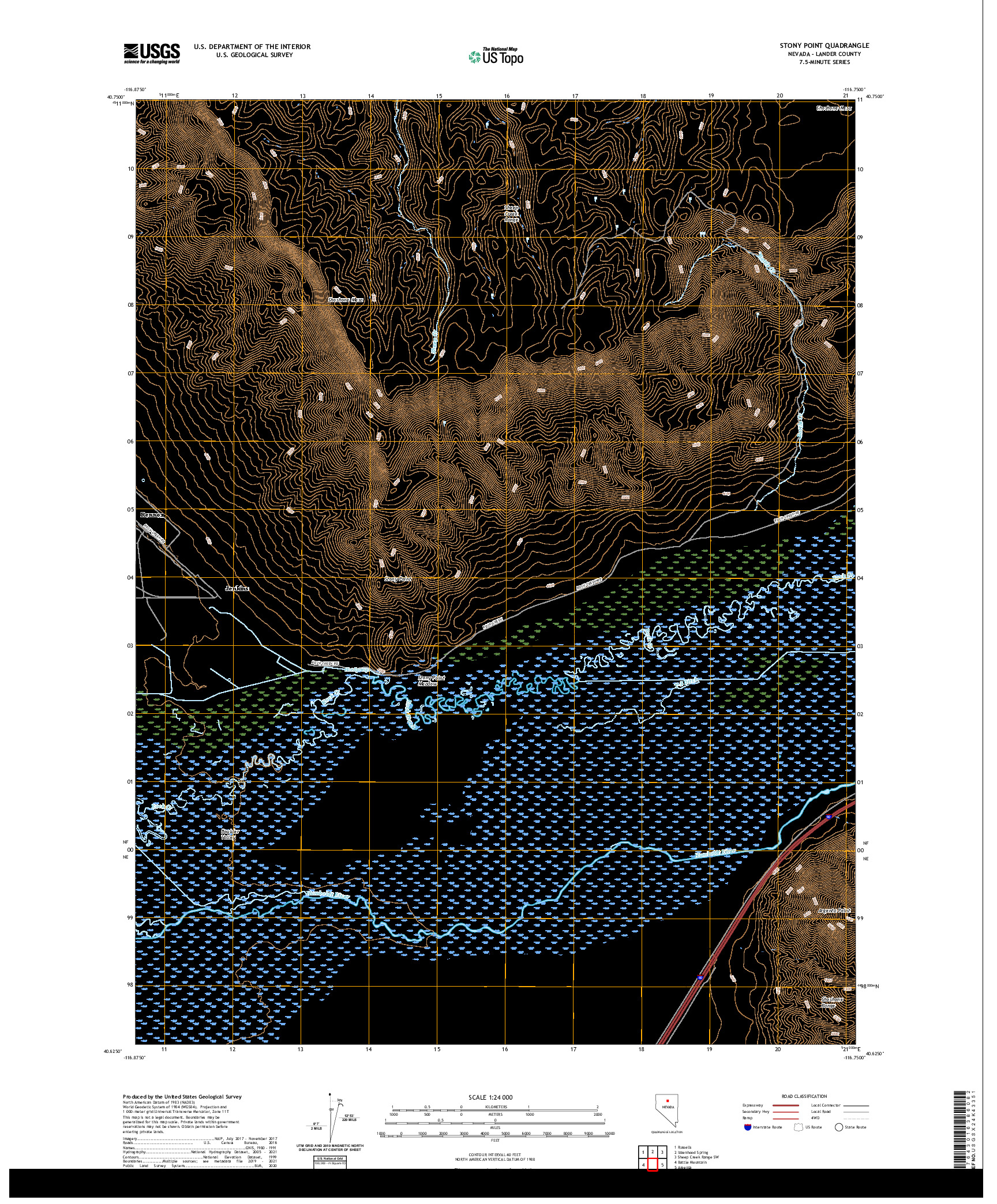 US TOPO 7.5-MINUTE MAP FOR STONY POINT, NV