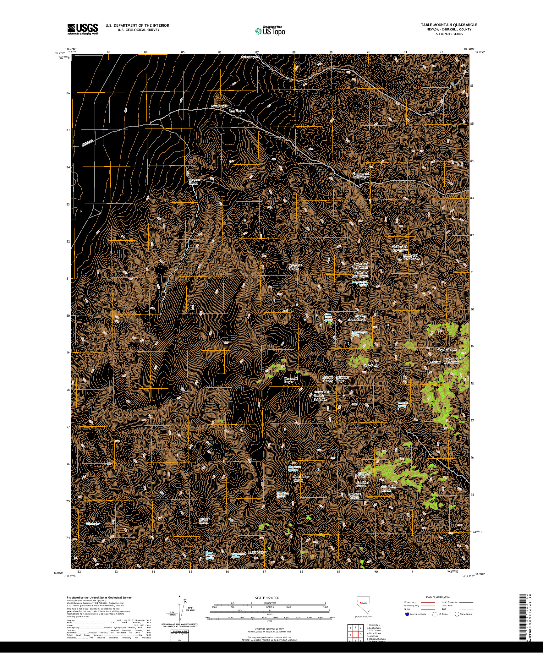 US TOPO 7.5-MINUTE MAP FOR TABLE MOUNTAIN, NV