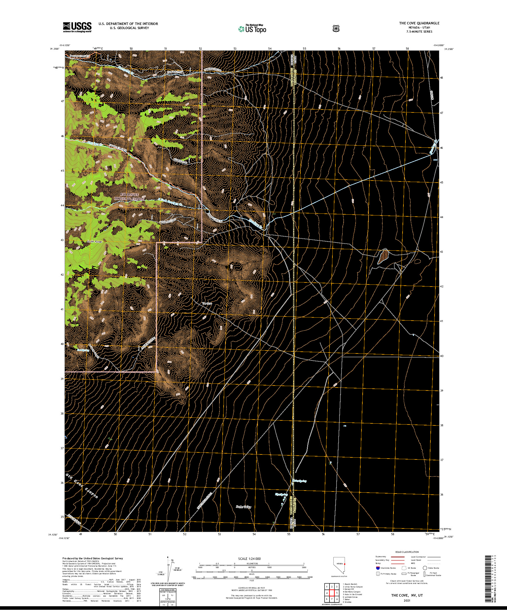 US TOPO 7.5-MINUTE MAP FOR THE COVE, NV,UT