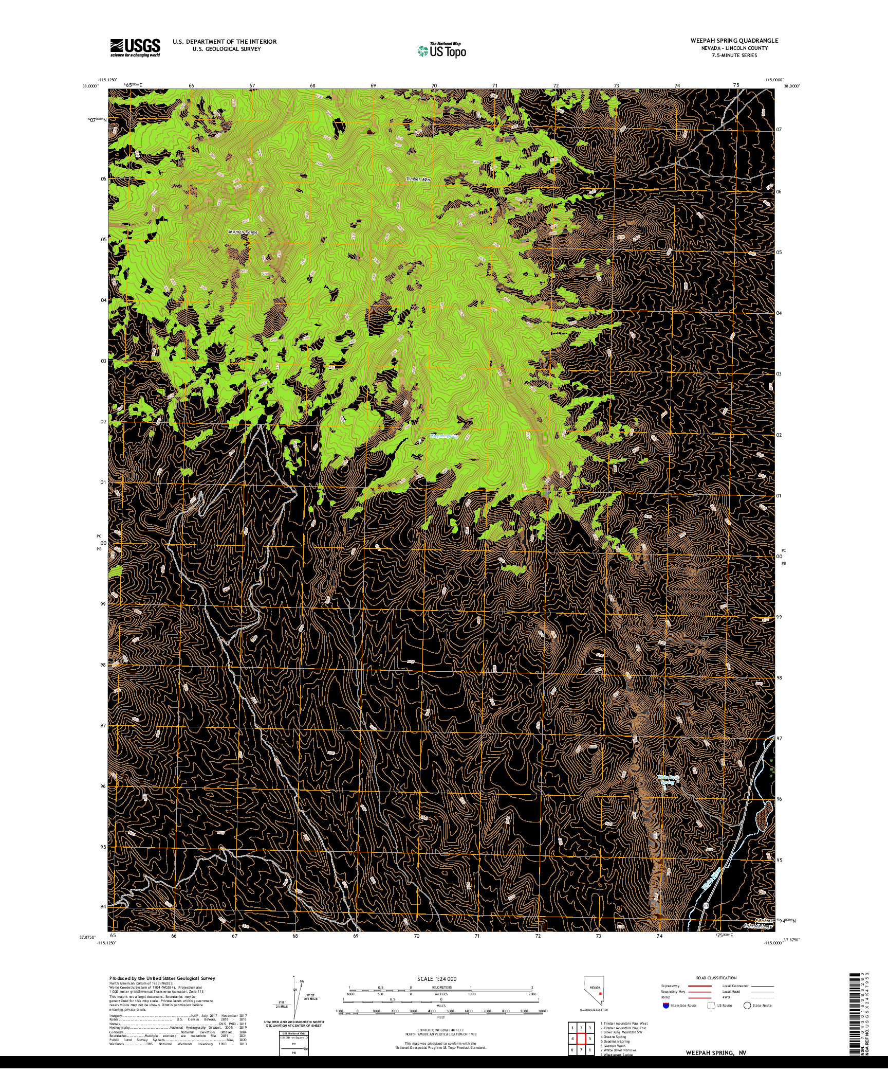 US TOPO 7.5-MINUTE MAP FOR WEEPAH SPRING, NV