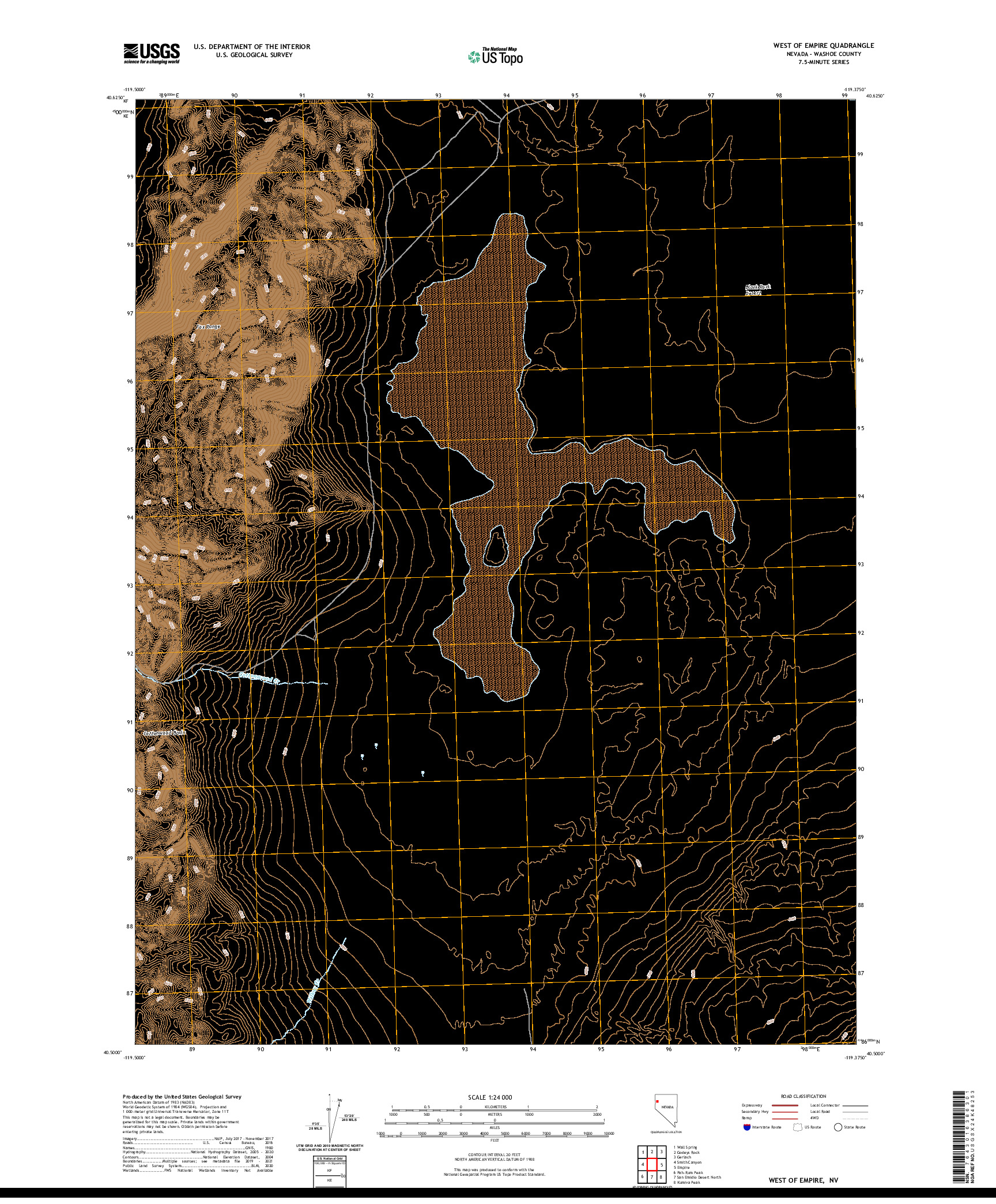 US TOPO 7.5-MINUTE MAP FOR WEST OF EMPIRE, NV