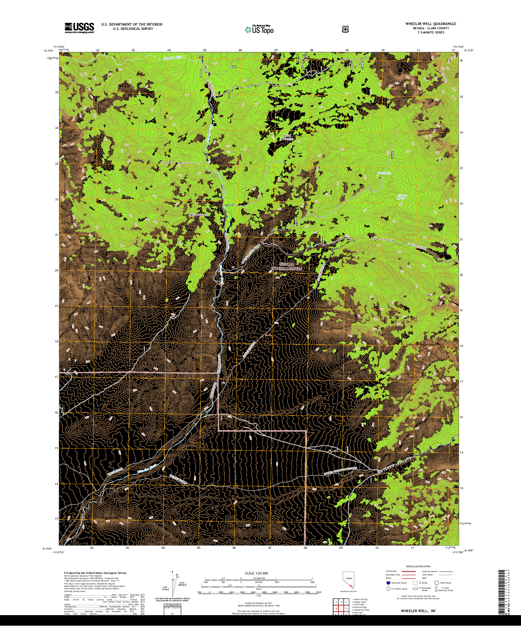 US TOPO 7.5-MINUTE MAP FOR WHEELER WELL, NV