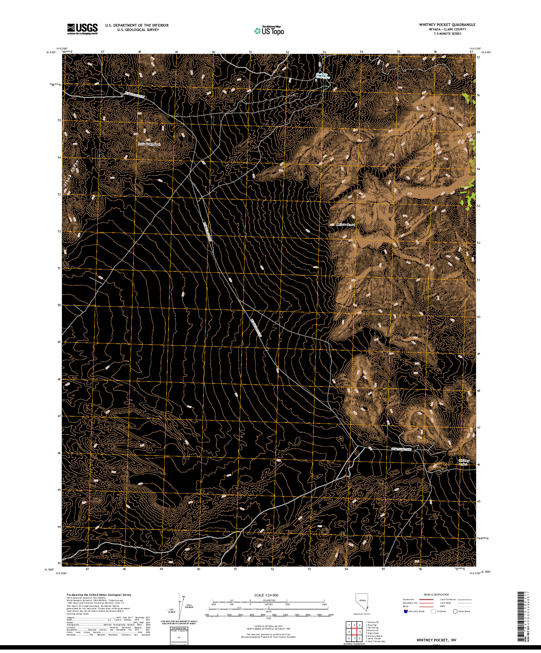 US TOPO 7.5-MINUTE MAP FOR WHITNEY POCKET, NV