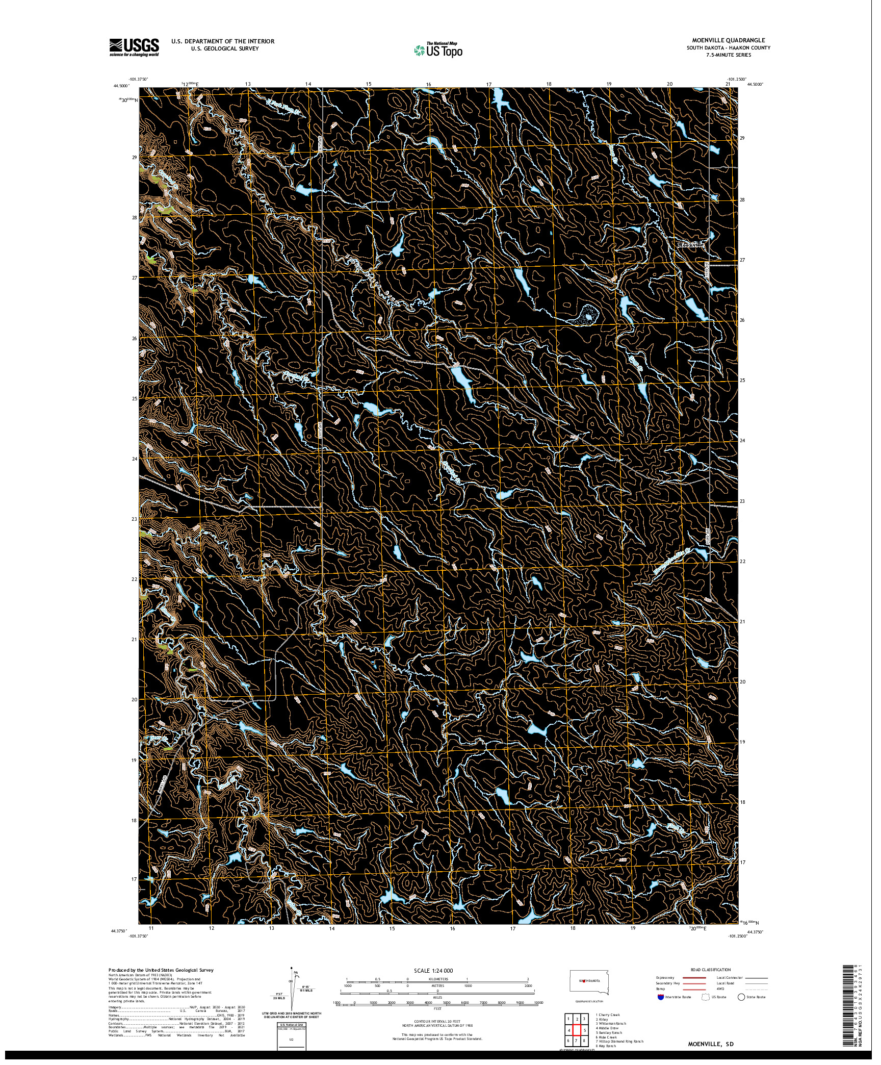 USGS US TOPO 7.5-MINUTE MAP FOR MOENVILLE, SD 2021