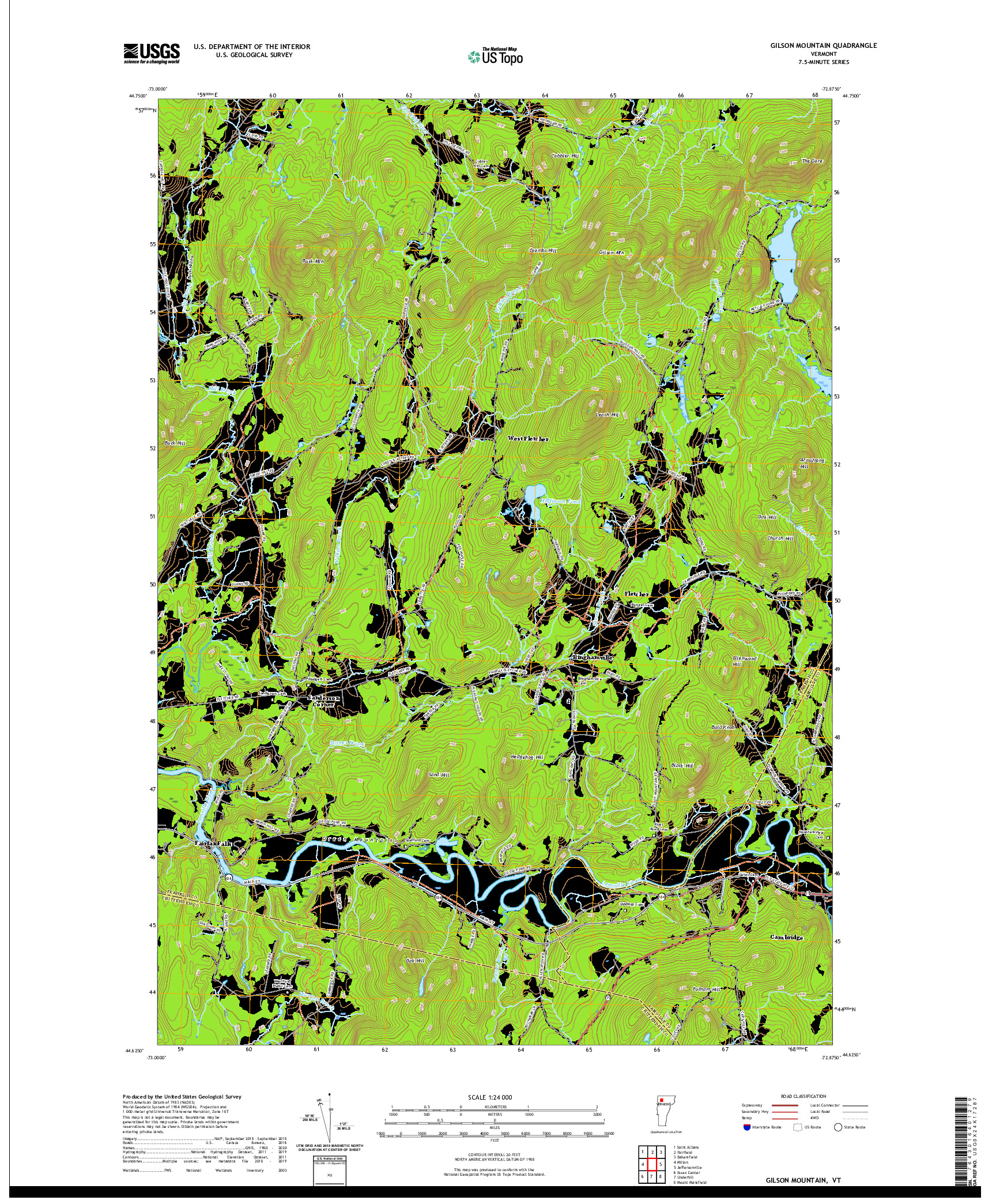 USGS US TOPO 7.5-MINUTE MAP FOR GILSON MOUNTAIN, VT 2021