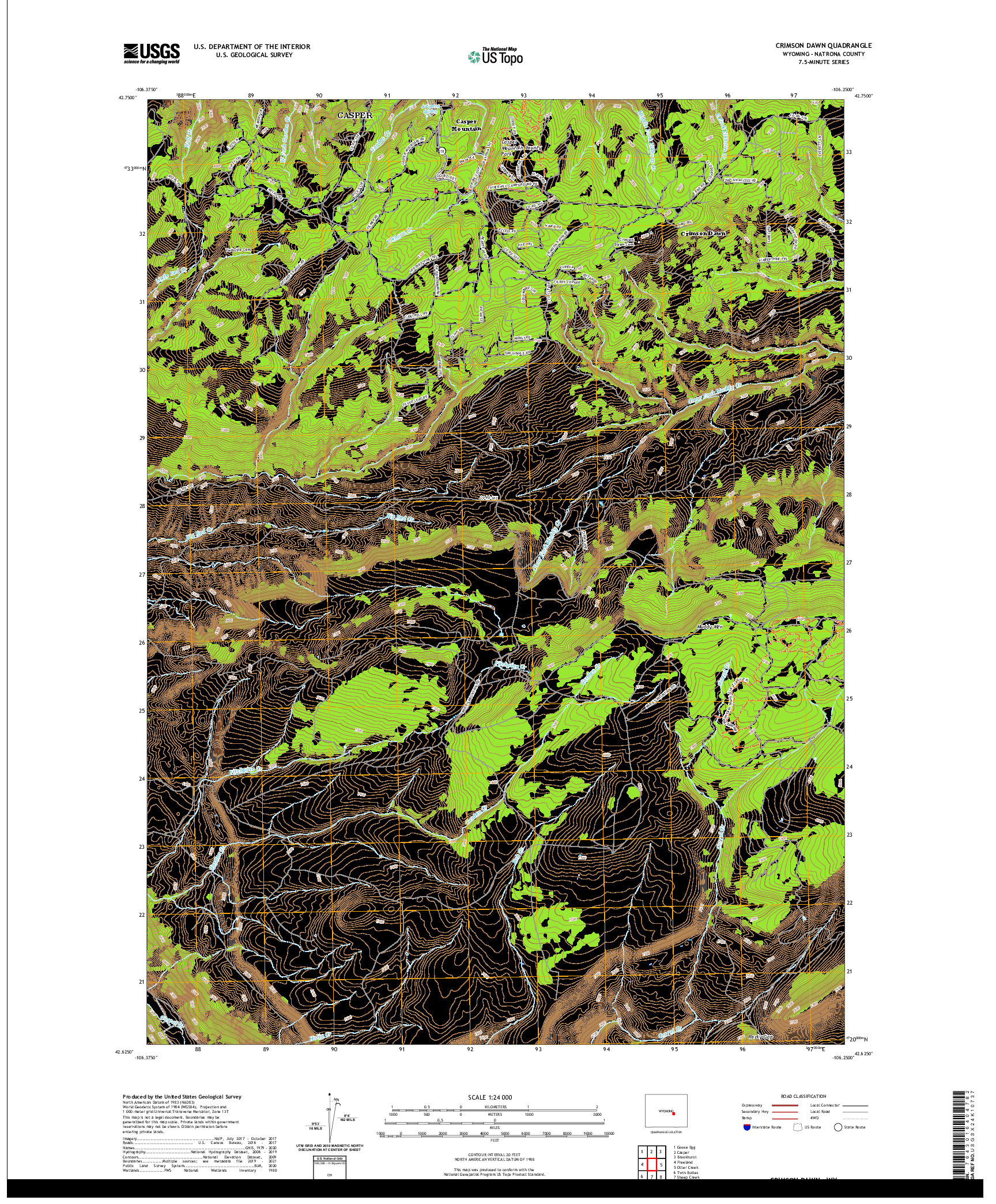 USGS US TOPO 7.5-MINUTE MAP FOR CRIMSON DAWN, WY 2021