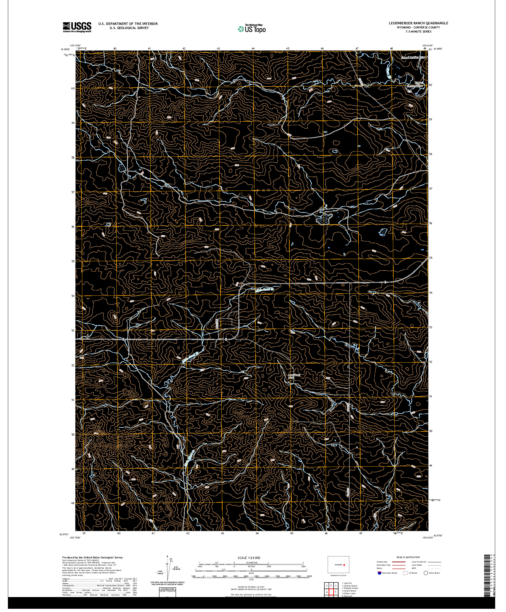 USGS US TOPO 7.5-MINUTE MAP FOR LEUENBERGER RANCH, WY 2021