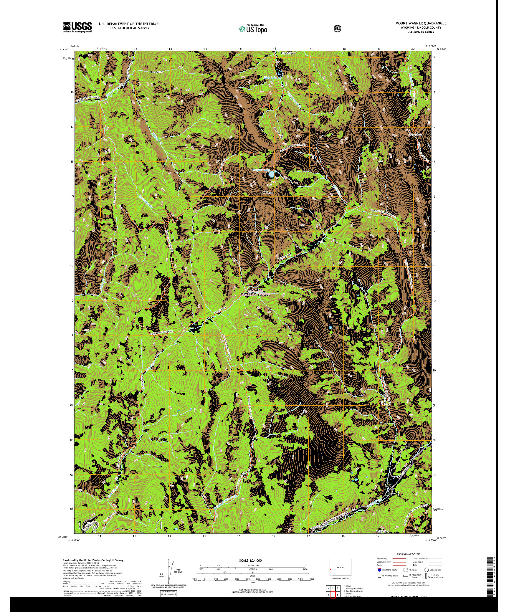 USGS US TOPO 7.5-MINUTE MAP FOR MOUNT WAGNER, WY 2021