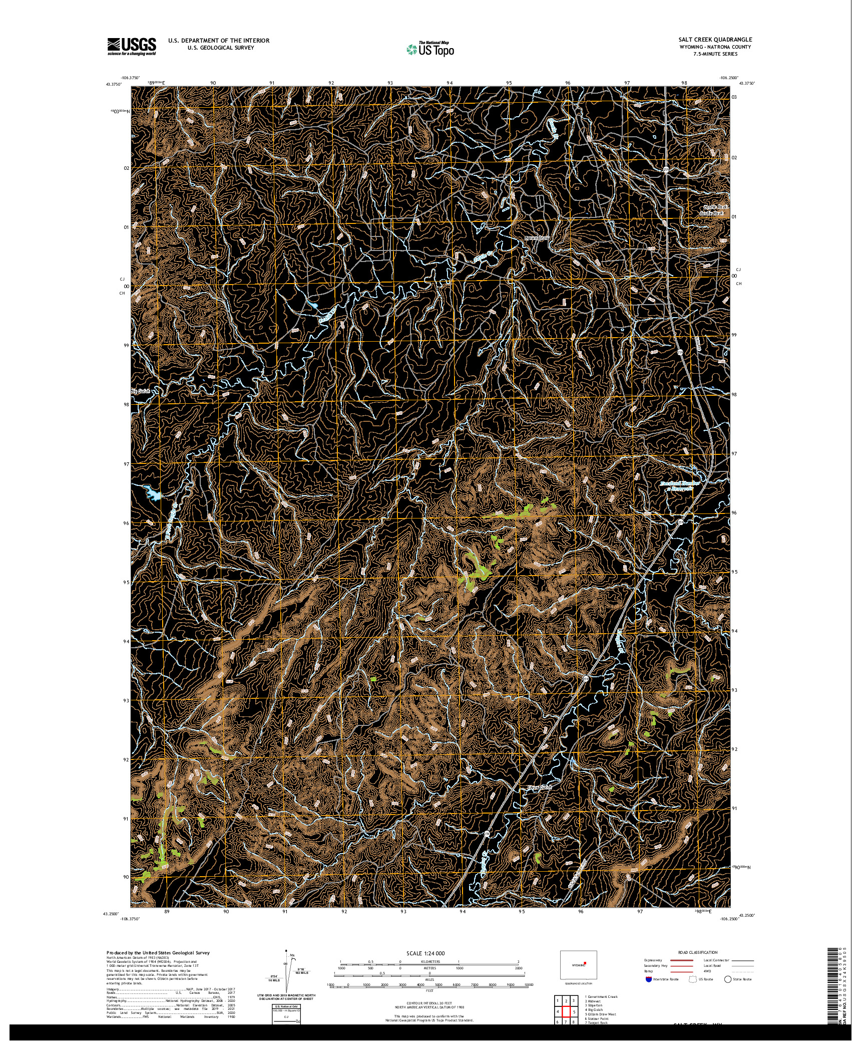 USGS US TOPO 7.5-MINUTE MAP FOR SALT CREEK, WY 2021