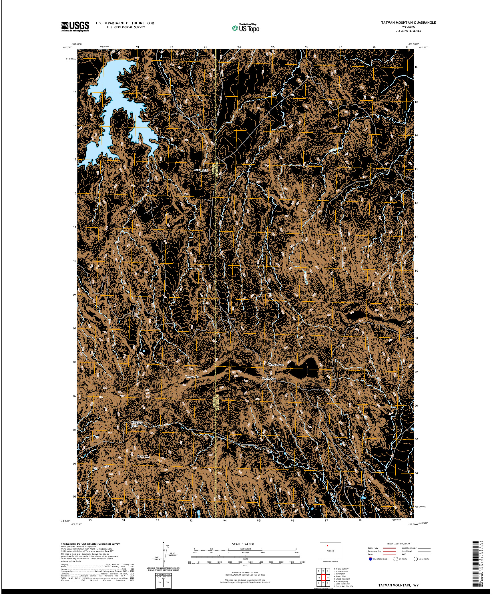 USGS US TOPO 7.5-MINUTE MAP FOR TATMAN MOUNTAIN, WY 2021