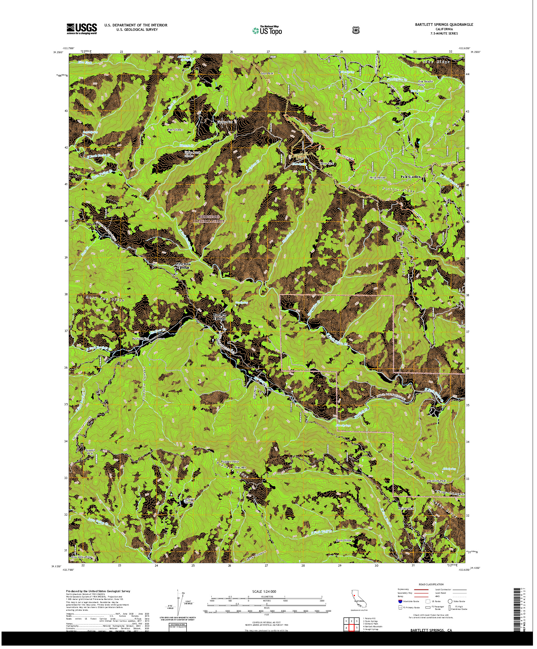 US TOPO 7.5-MINUTE MAP FOR BARTLETT SPRINGS, CA