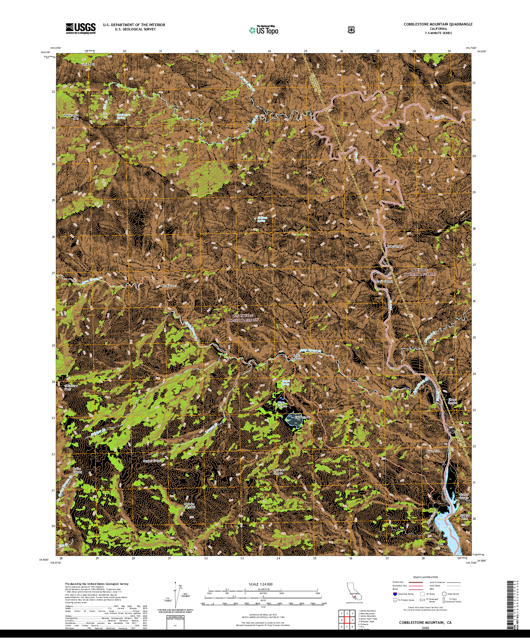 US TOPO 7.5-MINUTE MAP FOR COBBLESTONE MOUNTAIN, CA