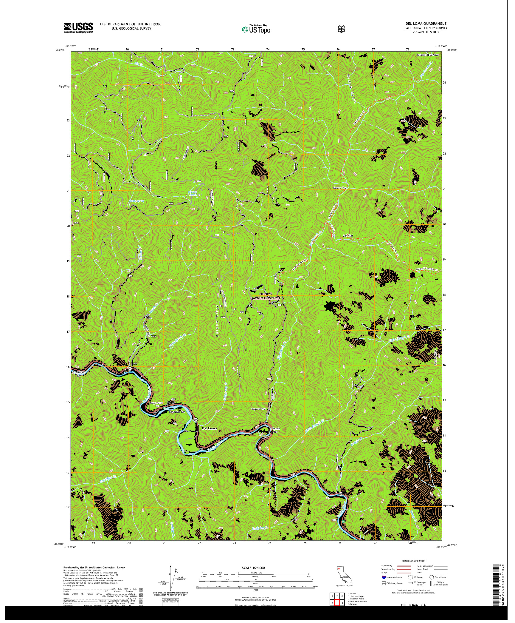 US TOPO 7.5-MINUTE MAP FOR DEL LOMA, CA